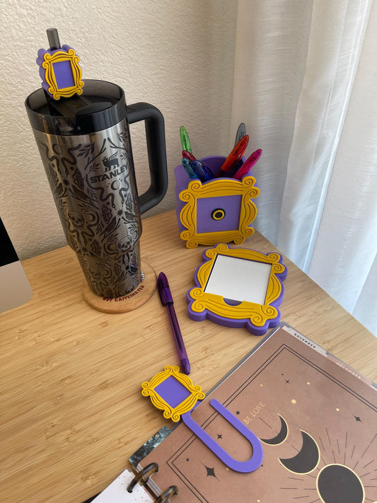 Friends-Inspired Desk Accessories – Yellow Frame Stationery Collection