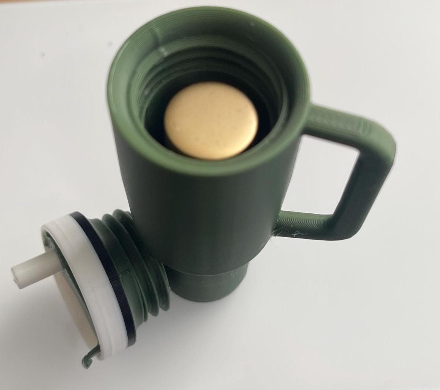 Mini Stanley inspired Tumbler Keychain- realistic deep lid with band–Hidden Storage for Chapstick, Pills, Band-Aids, Change and More