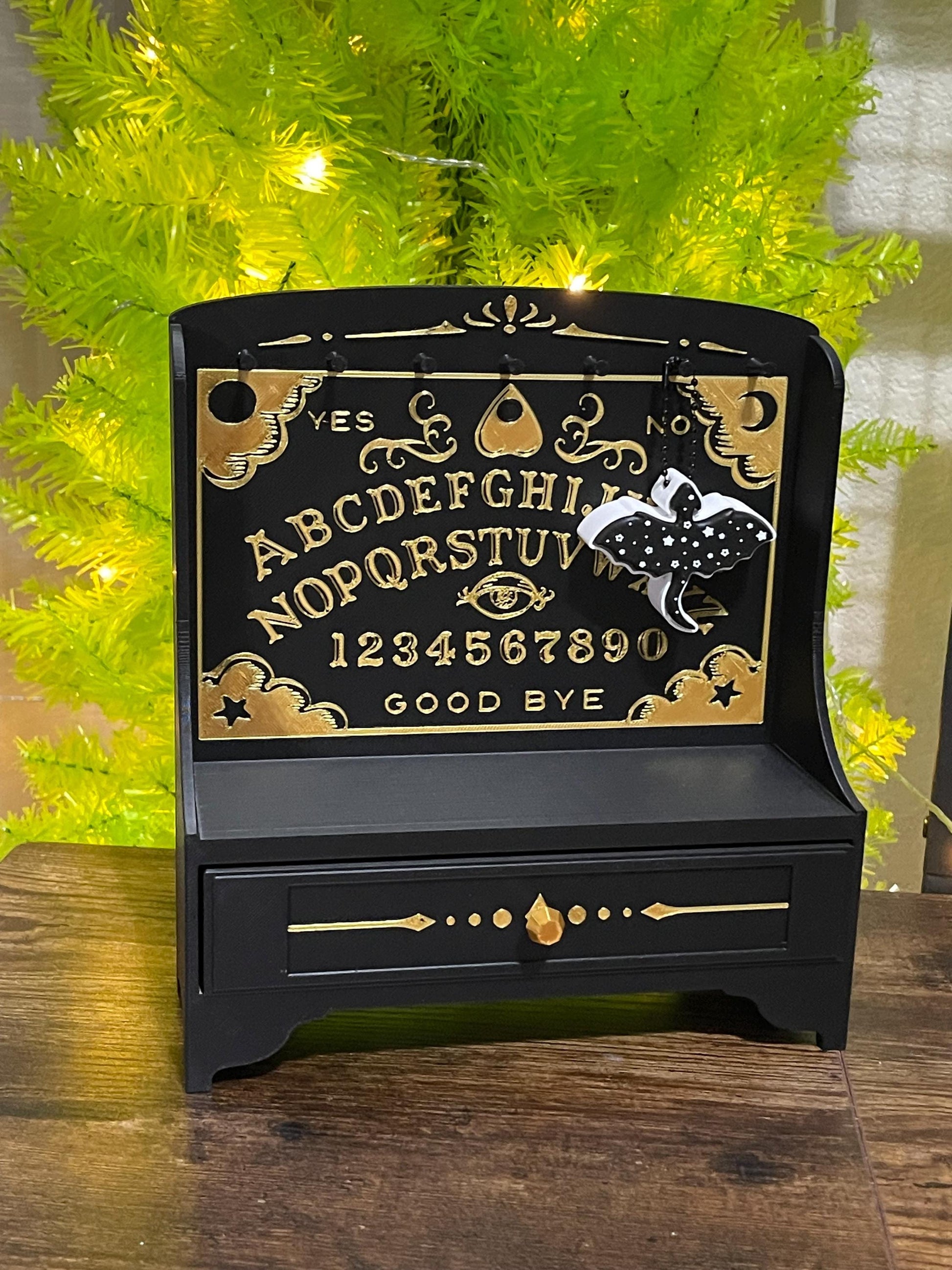 Ouija Board Inspired Shelf • Spirit Board Decor • Gothic Crystal Shelf • Key Holder • Witchy Organizer