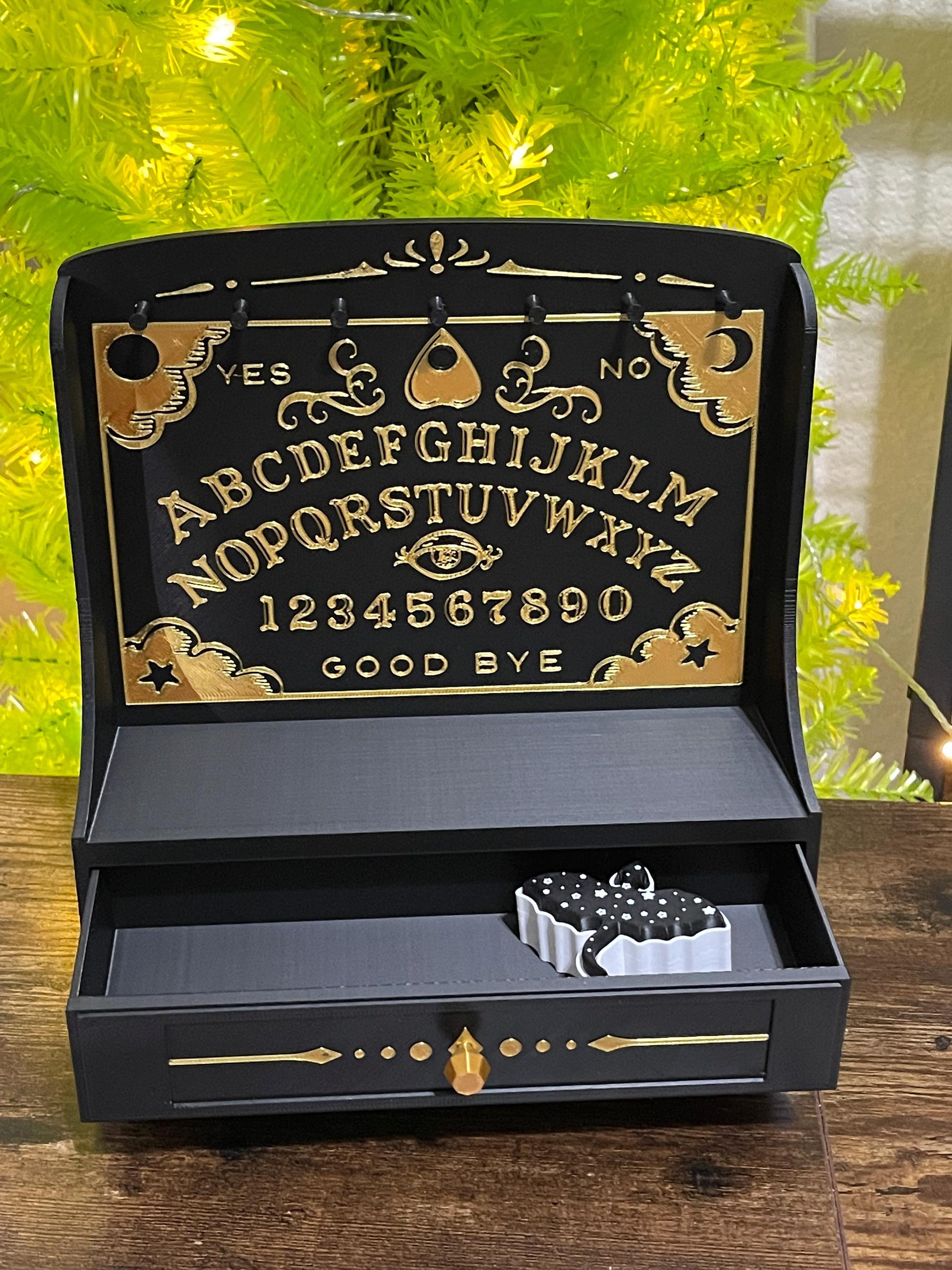 Ouija Board Inspired Shelf • Spirit Board Decor • Gothic Crystal Shelf • Key Holder • Witchy Organizer