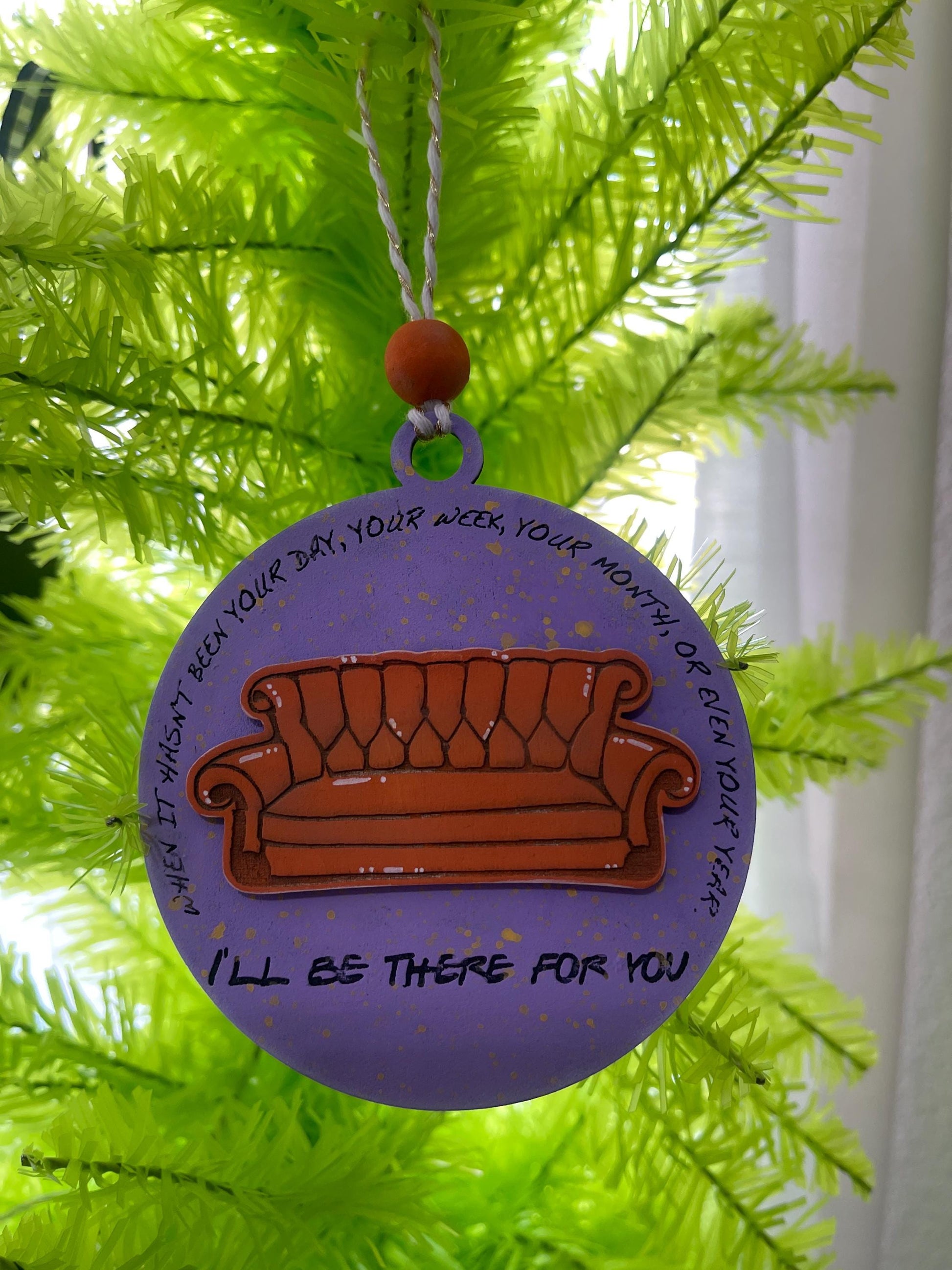 Friends Inspired Ornament - “I’ll Be There For You” Couch - Handmade Christmas Tree Decor
