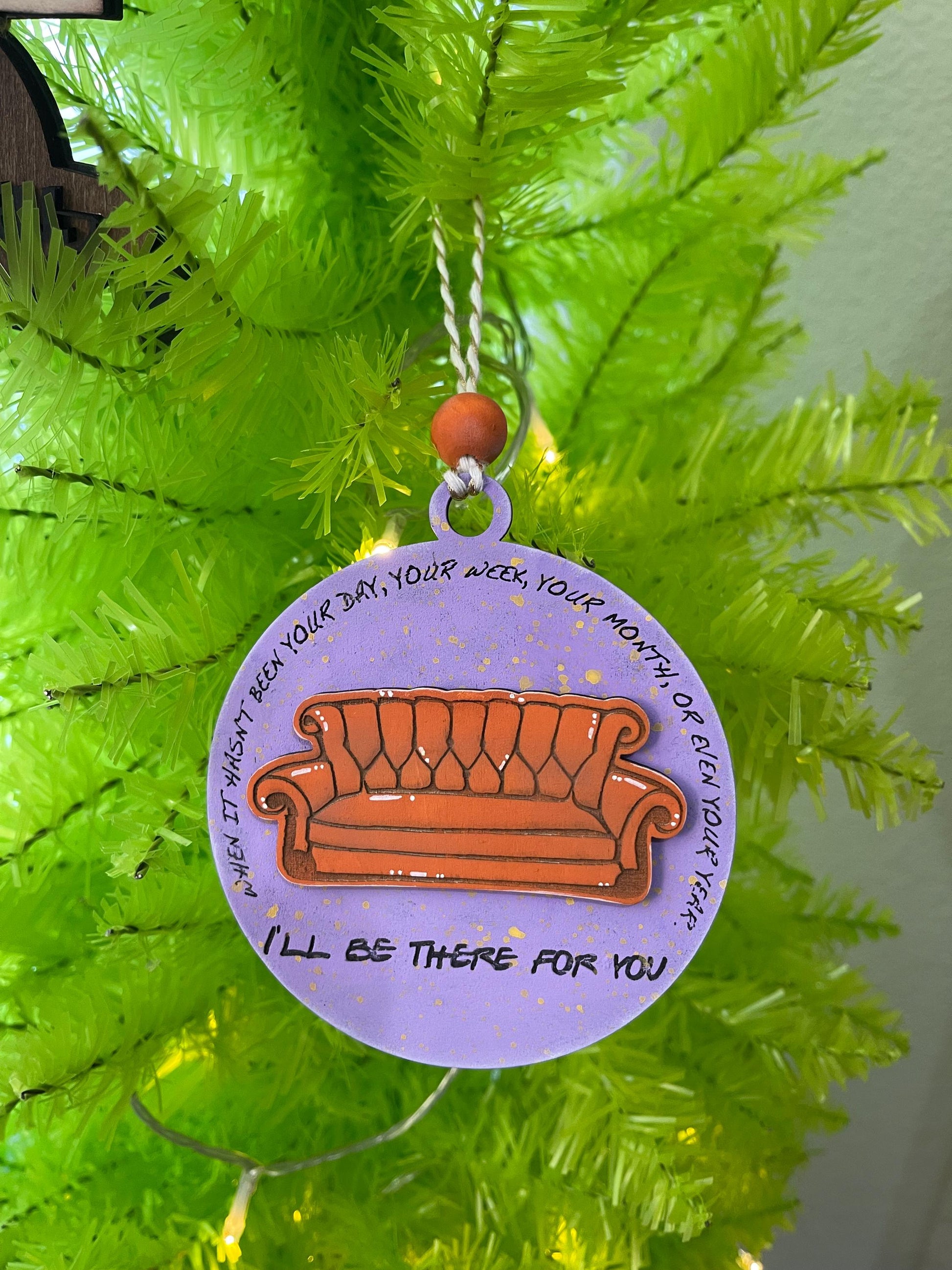 Friends Inspired Ornament - “I’ll Be There For You” Couch - Handmade Christmas Tree Decor