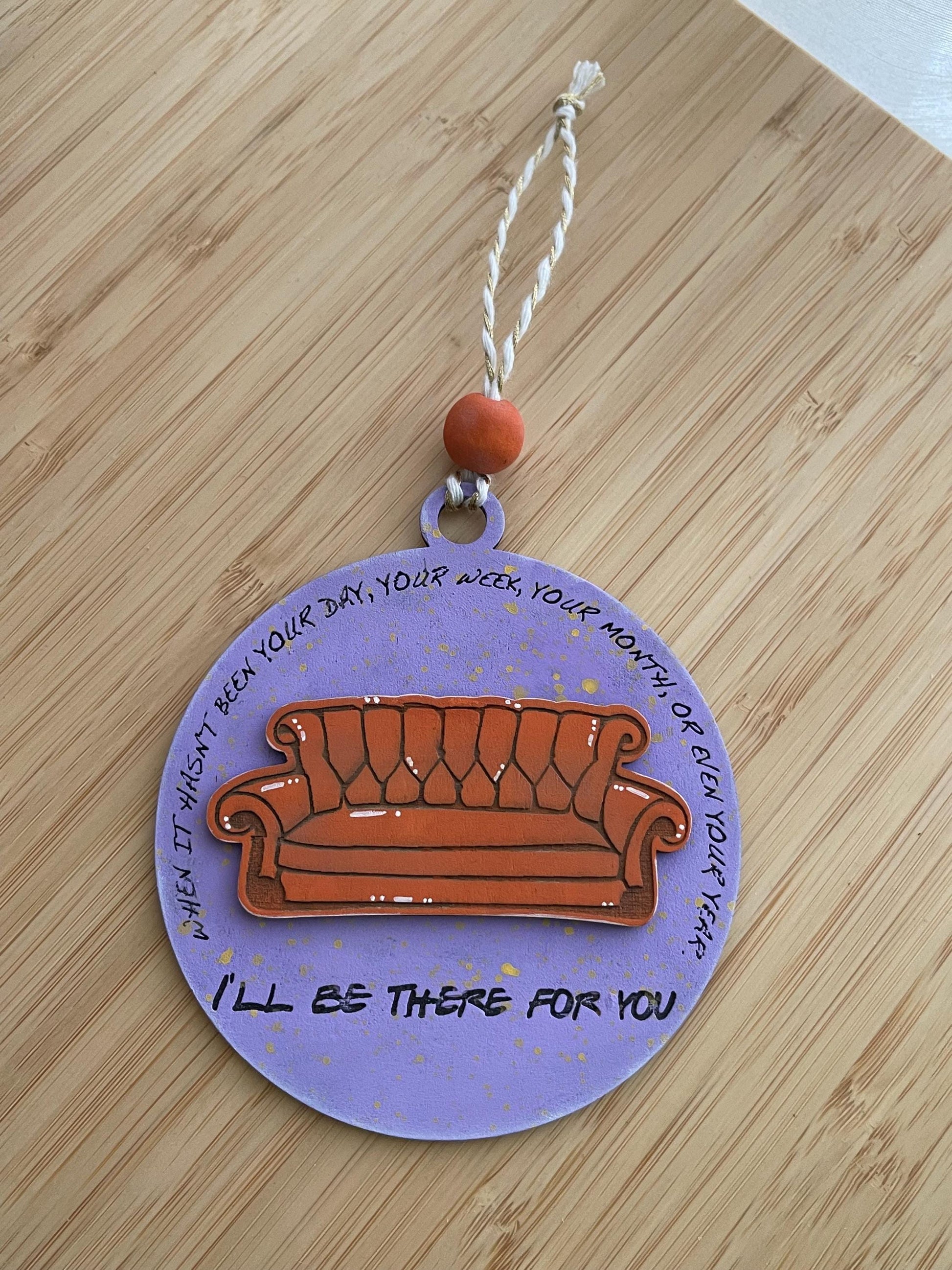 Friends Inspired Ornament - “I’ll Be There For You” Couch - Handmade Christmas Tree Decor