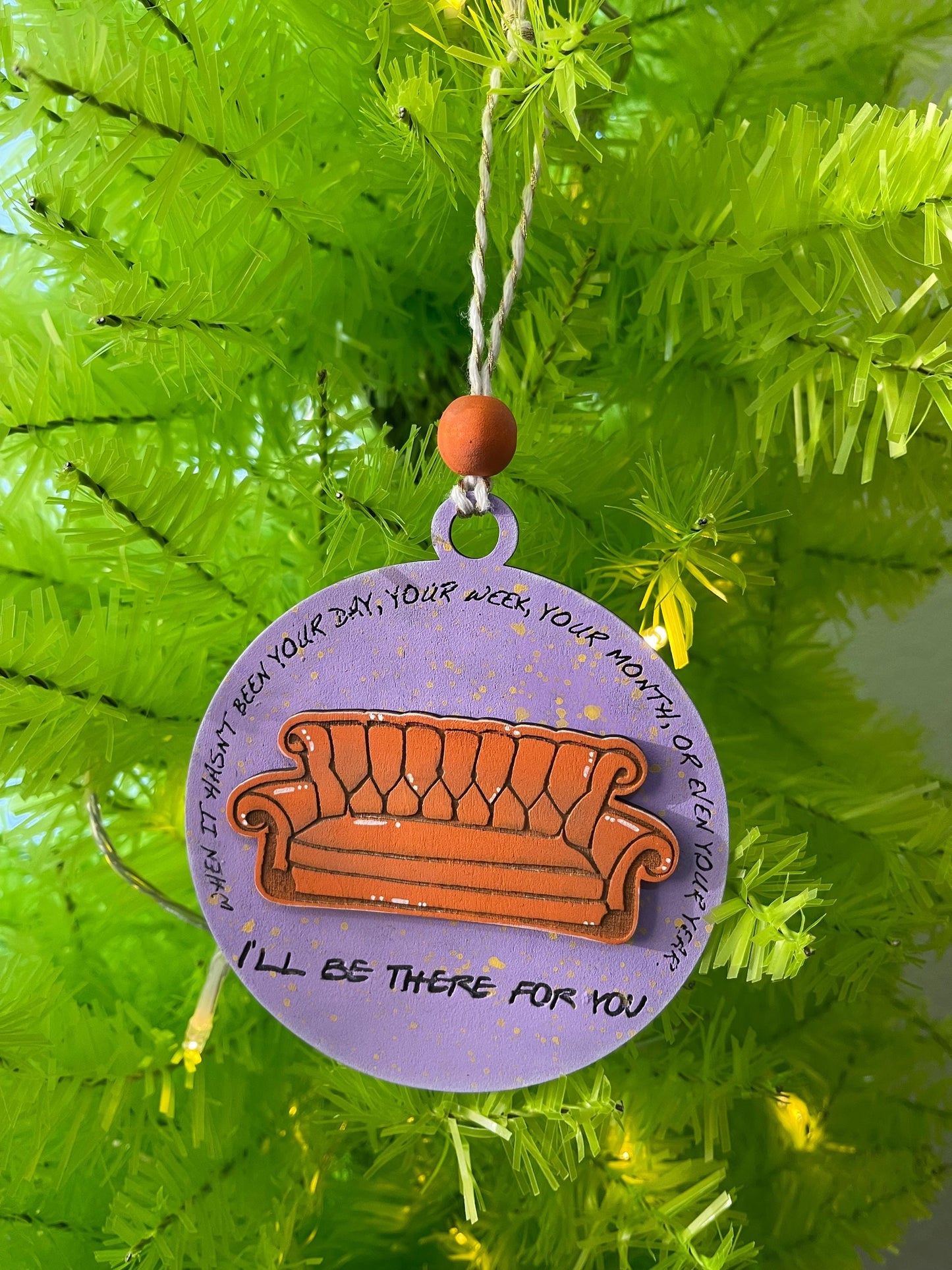 Friends Inspired Ornament - “I’ll Be There For You” Couch - Handmade Christmas Tree Decor