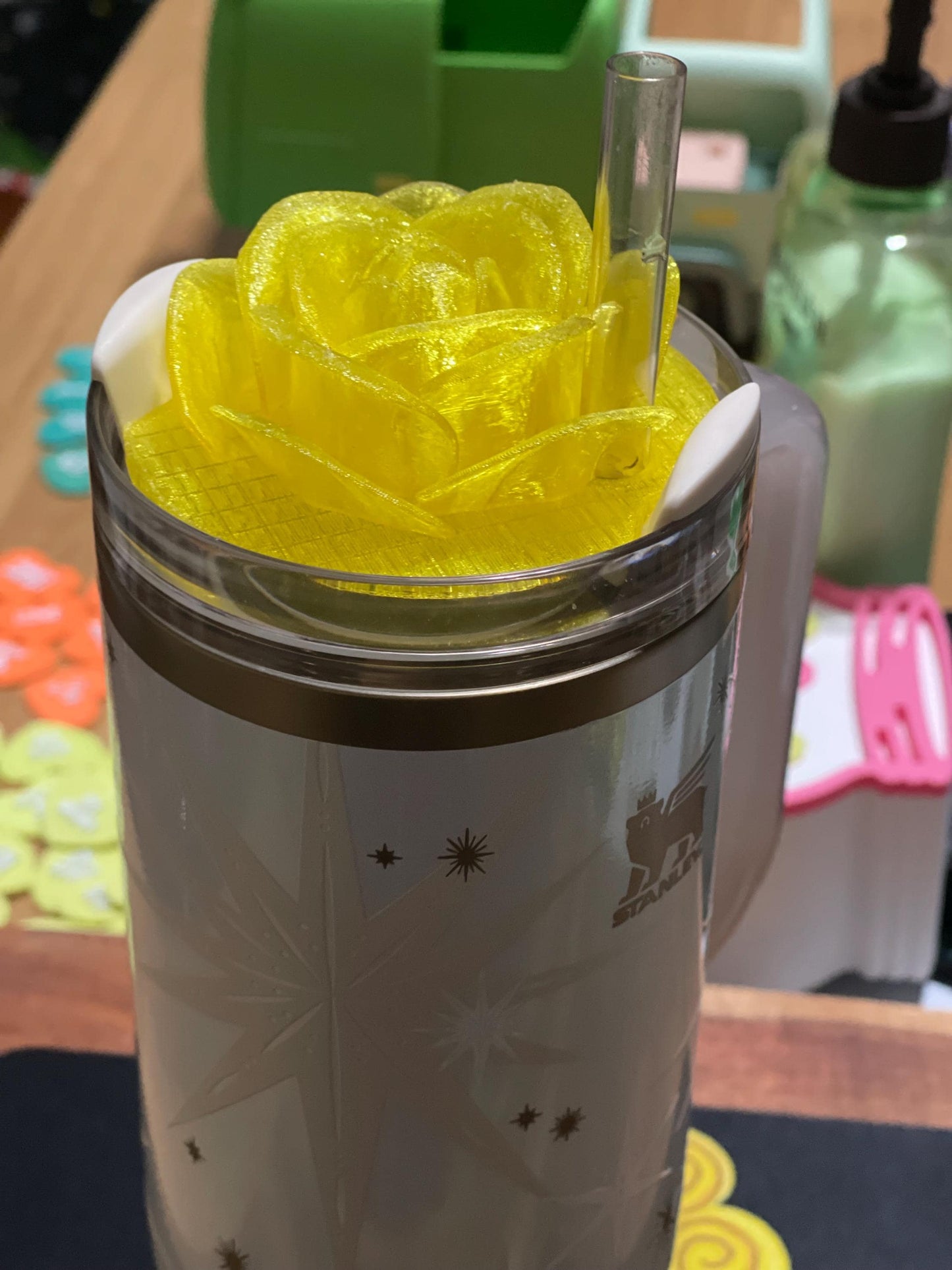 Rose Lid Topper for Stanley Tumblers 20oz 30oz 40oz | Floral Cup Charm | Decorative Cup Accessory