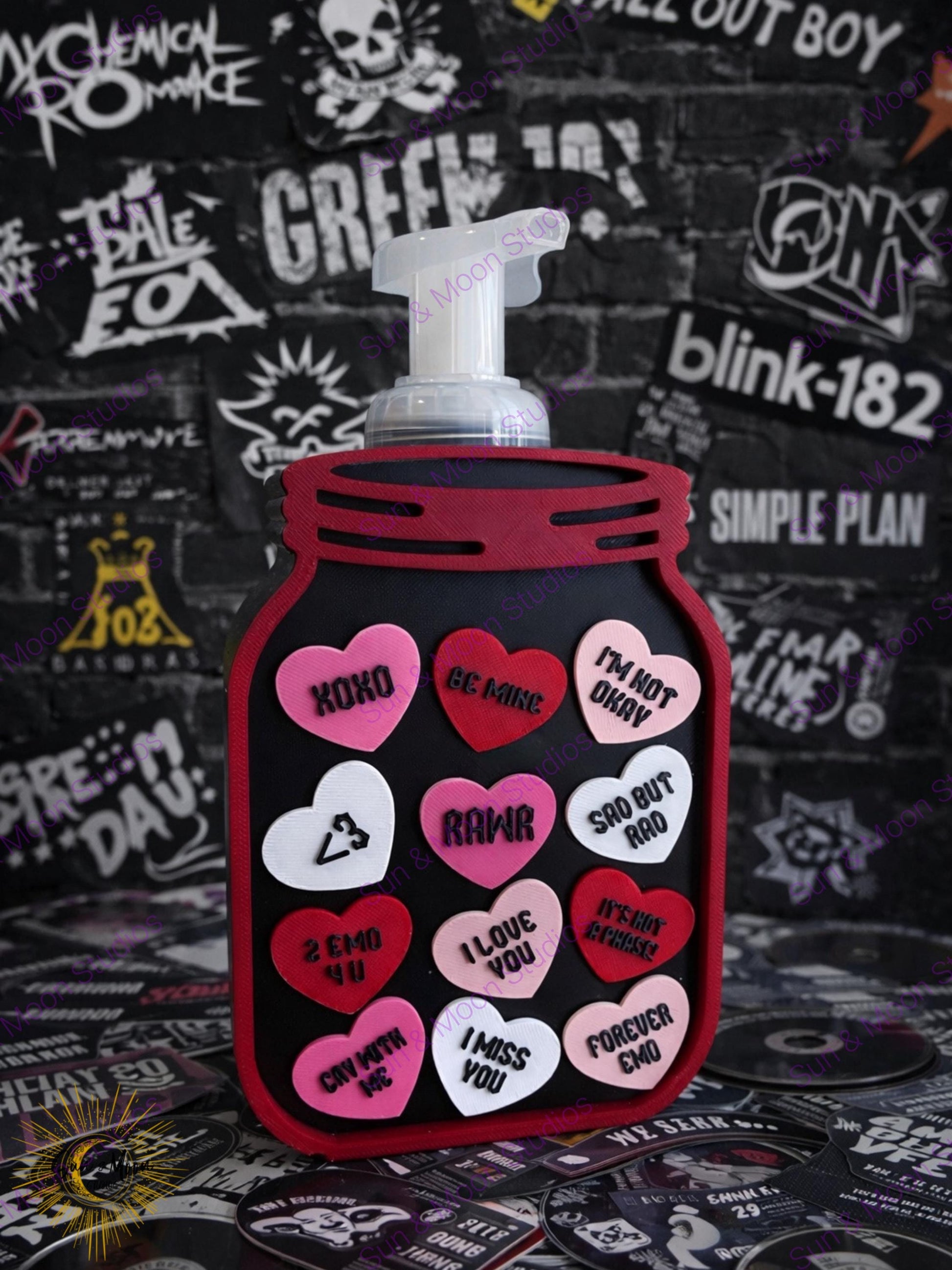 Conversation Heart Canning Jar Soap Holder – Valentine’s Bathroom Decor | Foaming Soap Holder | Bath & Body Works Soap Holder