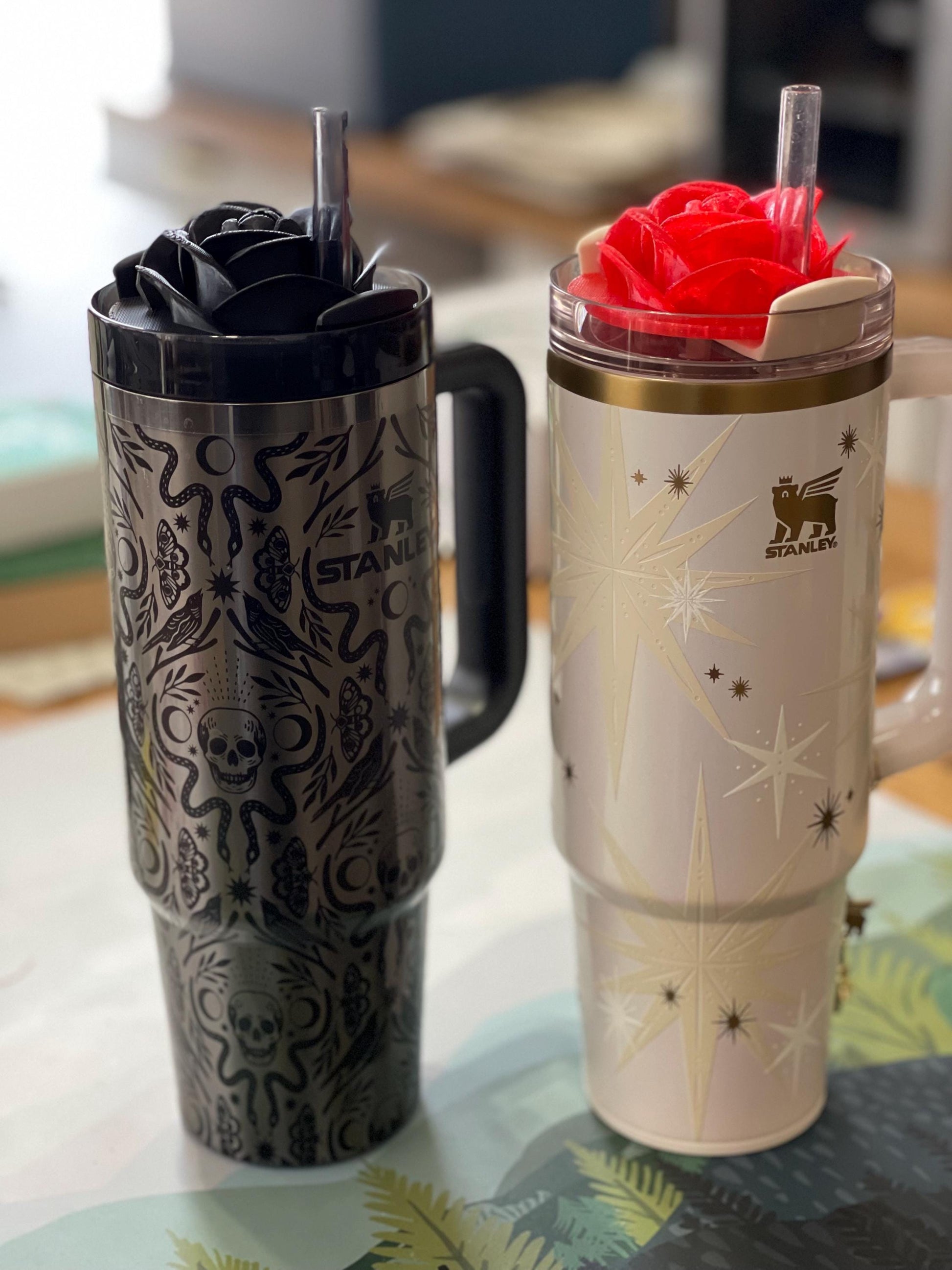 Rose Lid Topper for Stanley Tumblers 20oz 30oz 40oz | Floral Cup Charm | Decorative Cup Accessory