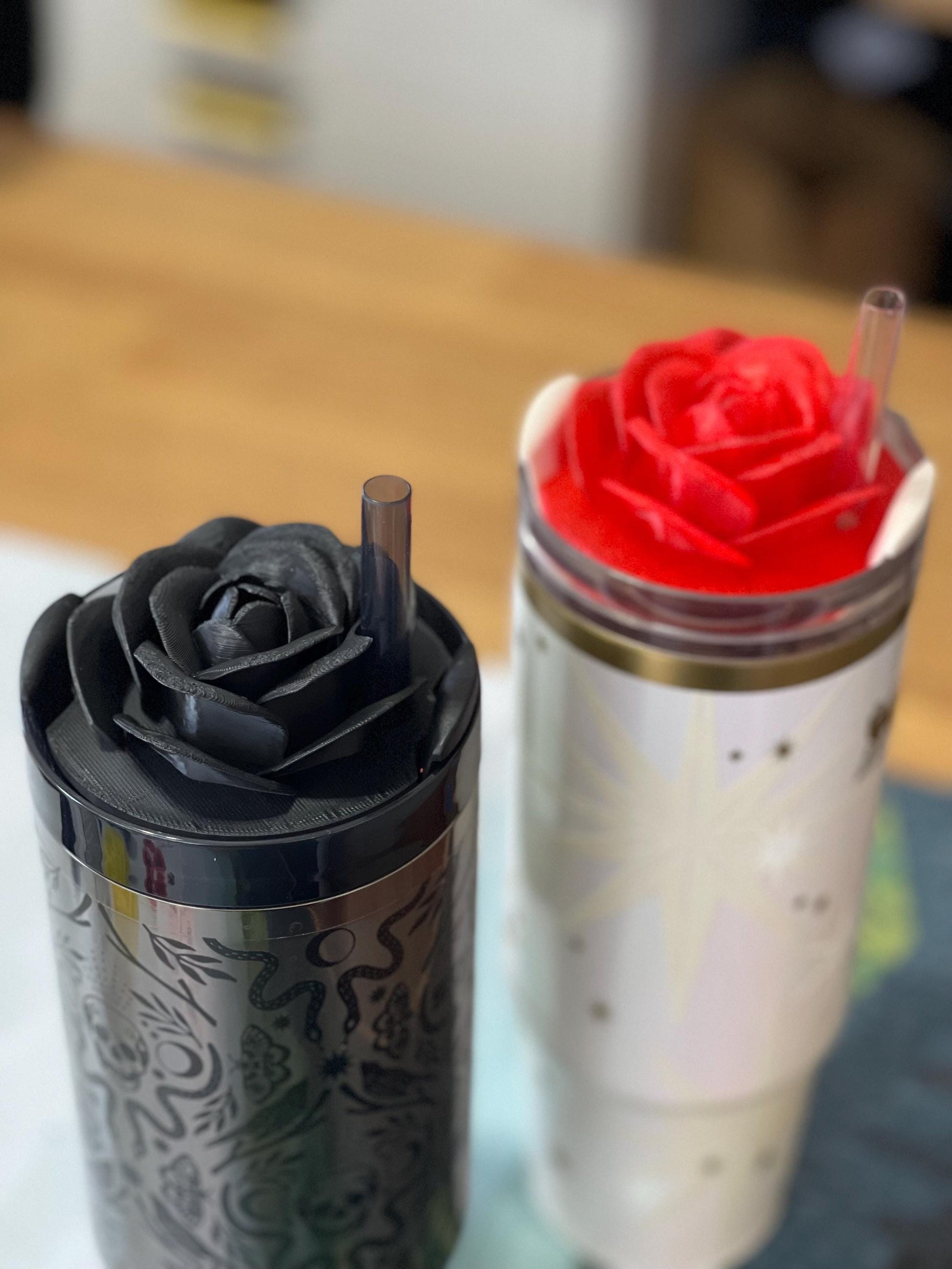 Rose Lid Topper for Stanley Tumblers 20oz 30oz 40oz | Floral Cup Charm | Decorative Cup Accessory