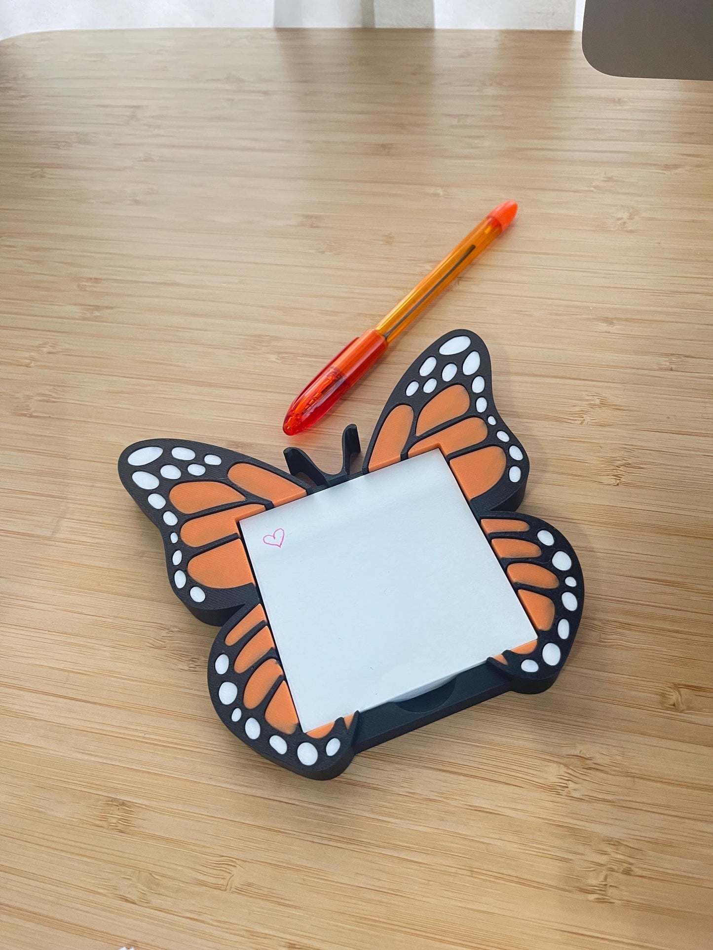 Butterfly Desk Accessories Set | Monarch Butterfly Desk Decor | Pen Holder | Sticky Note Holder | Jumbo Paper Clip | Office Decor