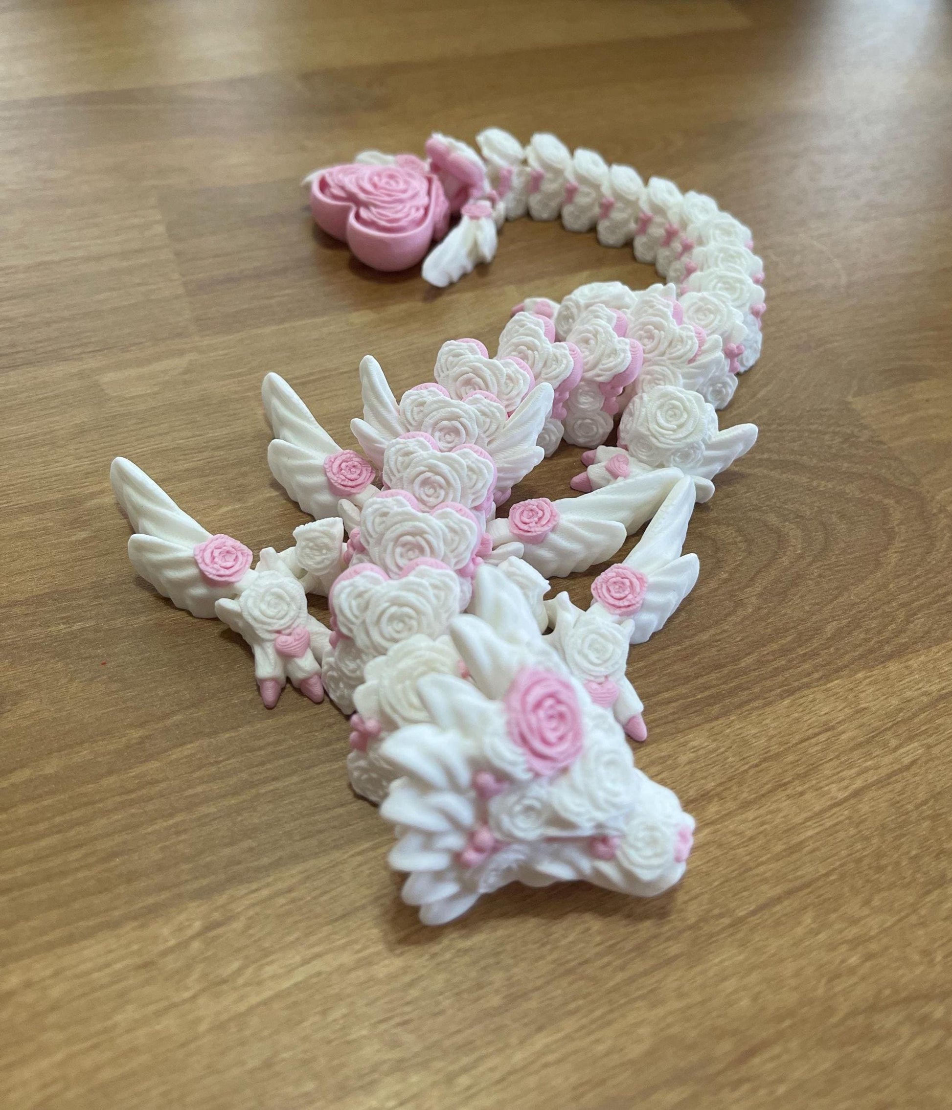Articulated Rose Dragon Fidget Toy – 3D Printed Desk Decor