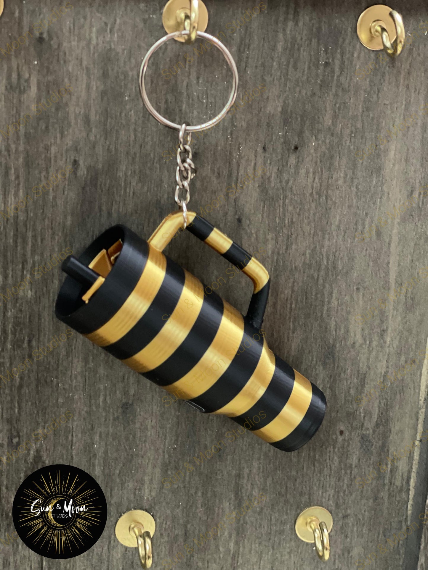 Vegas Golen Knights - VGK- Mini Stanley inspired Tumbler Keychain- realistic deep lid with band to hold chapstick and more