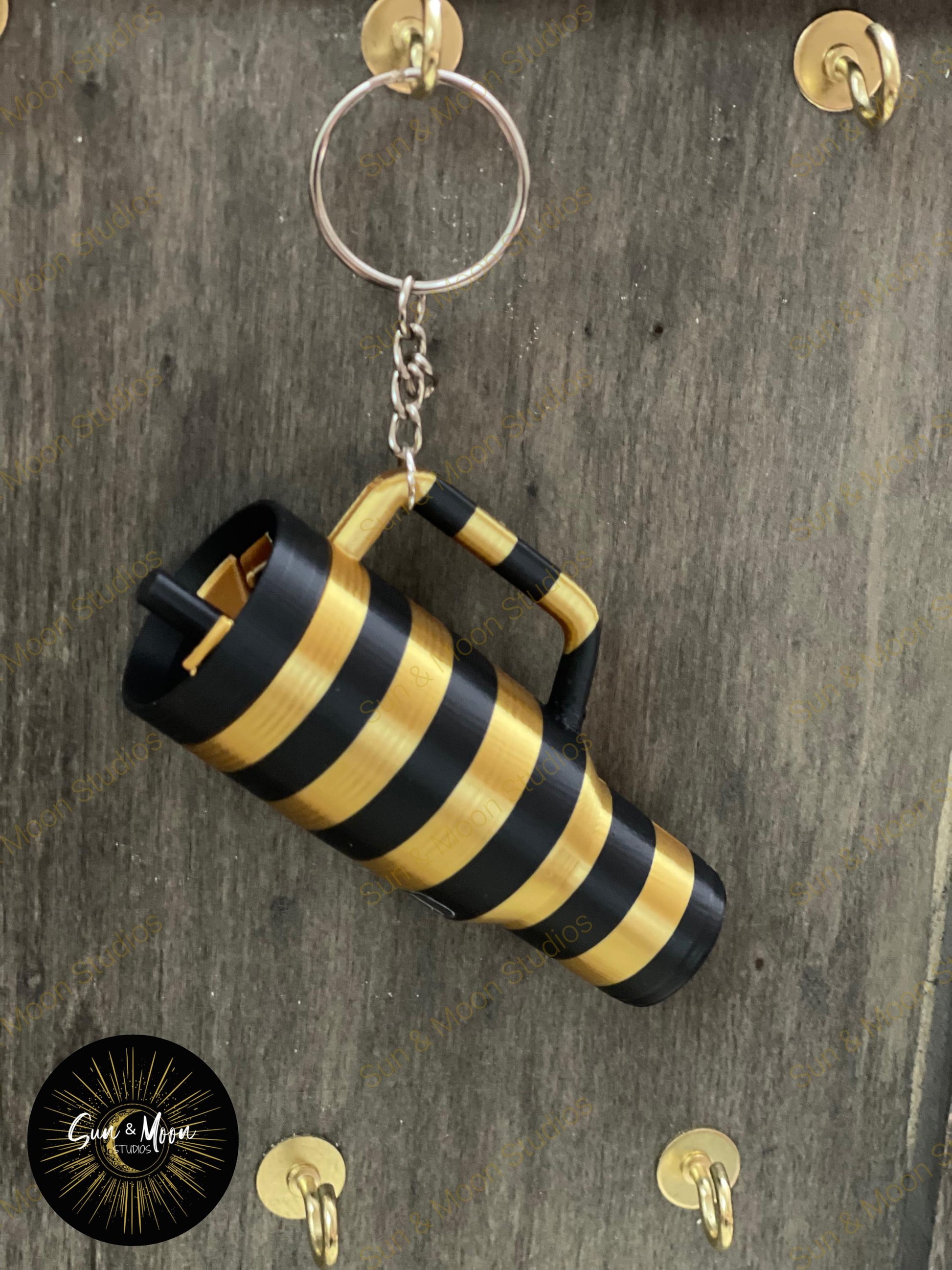 Vegas Golen Knights - VGK- Mini Stanley inspired Tumbler Keychain- realistic deep lid with band to hold chapstick and more