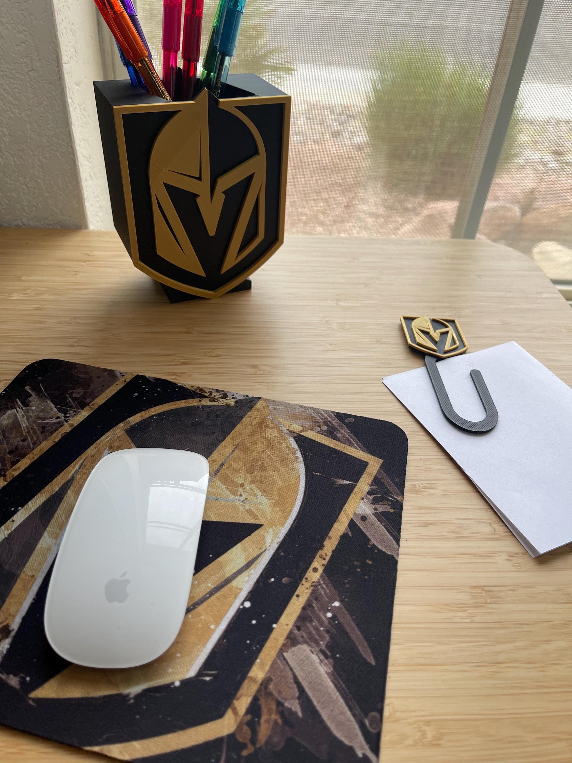 Vegas Golden Knights Desk Accessories | Office & Gaming Desk Decor | VGK Fan Gift