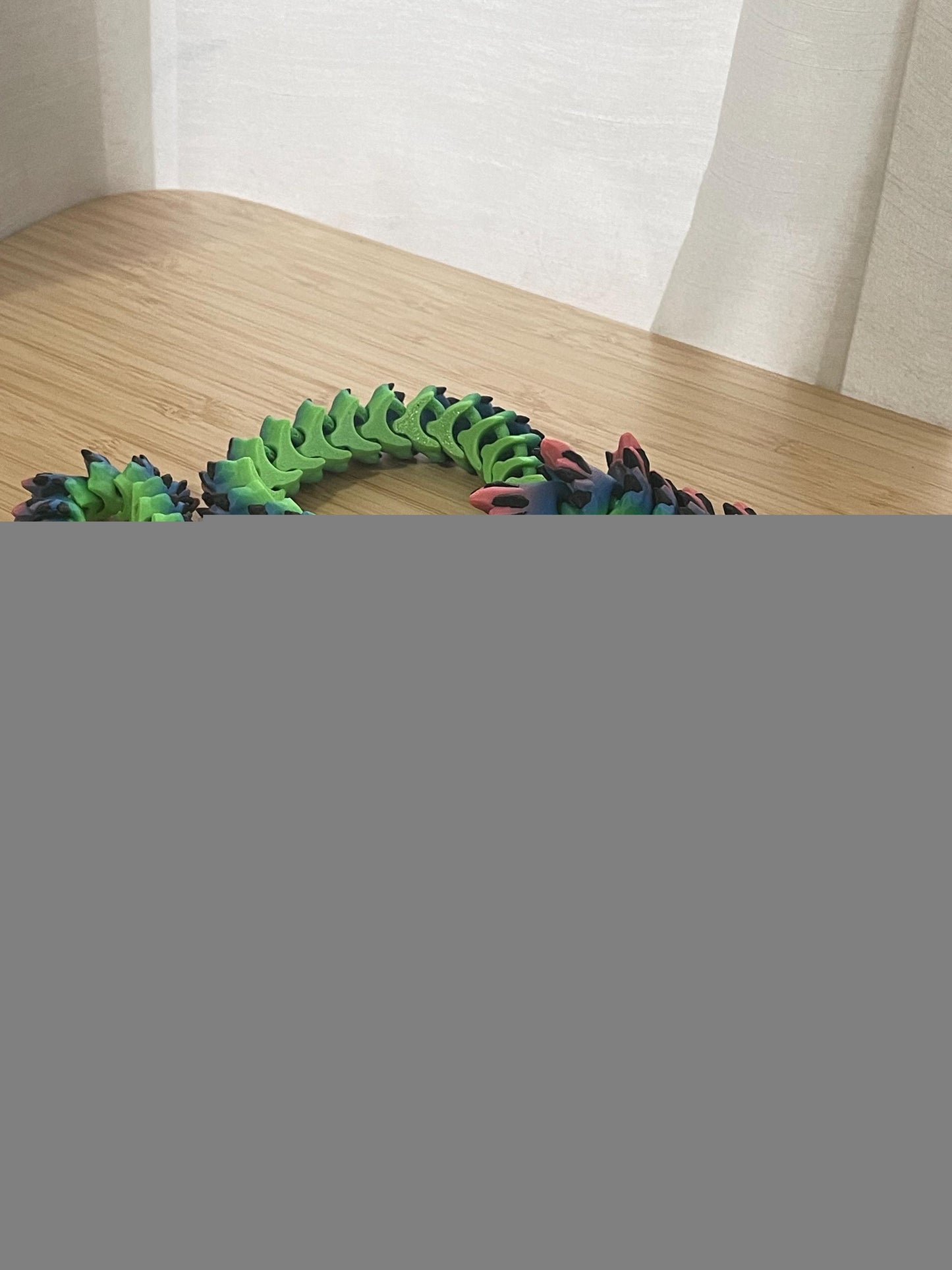 Crystal Articulated Snake - Flexible 3D Printed Snake - Fantasy Crystal Decor - Fidget Snake Toy - Dragon Snake Figure