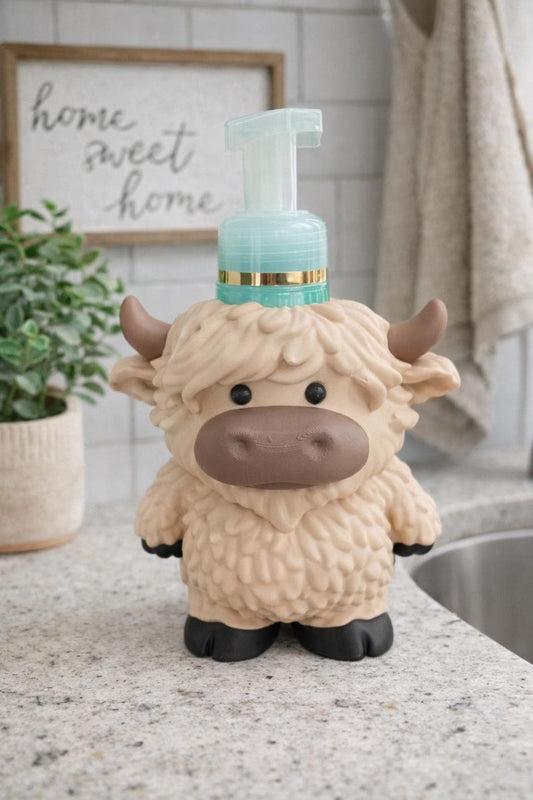 Highland Cow Soap Holder - Bath & Body Works Foaming Soap Holder - Farmhouse Bathroom Decor - Cow Kitchen Sink Accessory