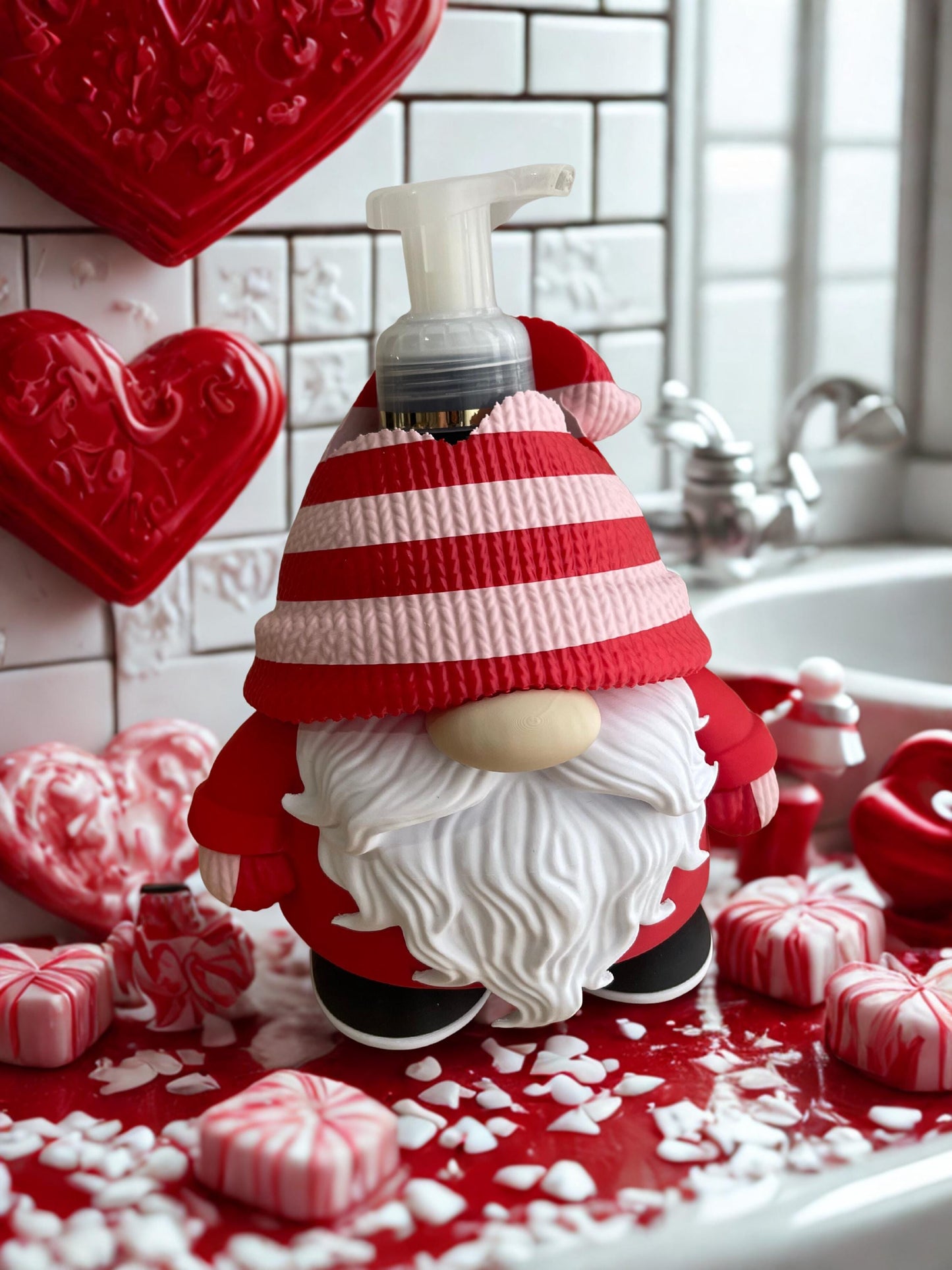 Gnome Soap Holder - Bath & Body Works Foaming Soap Holder - Christmas Bathroom Decor - Gnome Kitchen Sink Decor
