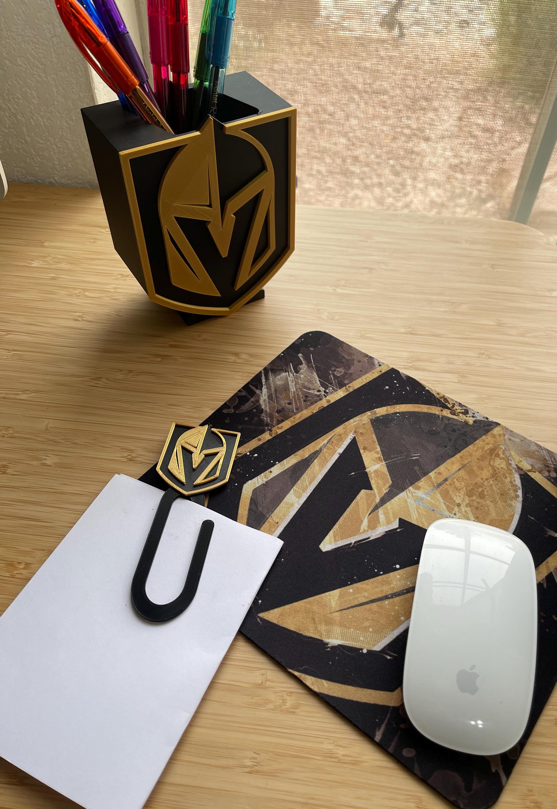 Vegas Golden Knights Desk Accessories | Office & Gaming Desk Decor | VGK Fan Gift