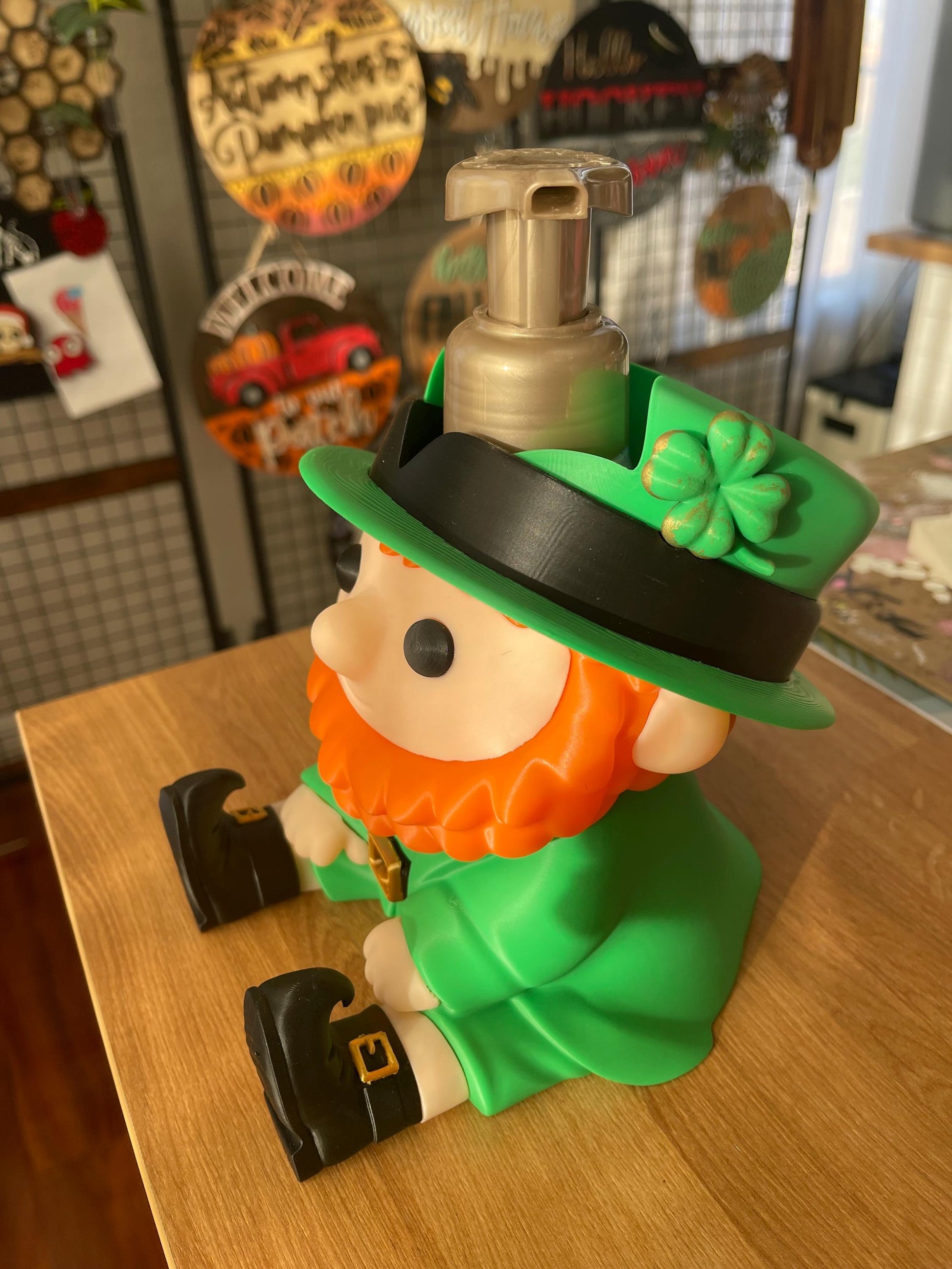 Leprechaun Soap Holder for Bath & Body Works | St Patricks Day Bathroom Decor | Lucky Leprechaun Soap Dispenser Holder | Irish Bathroom Deco