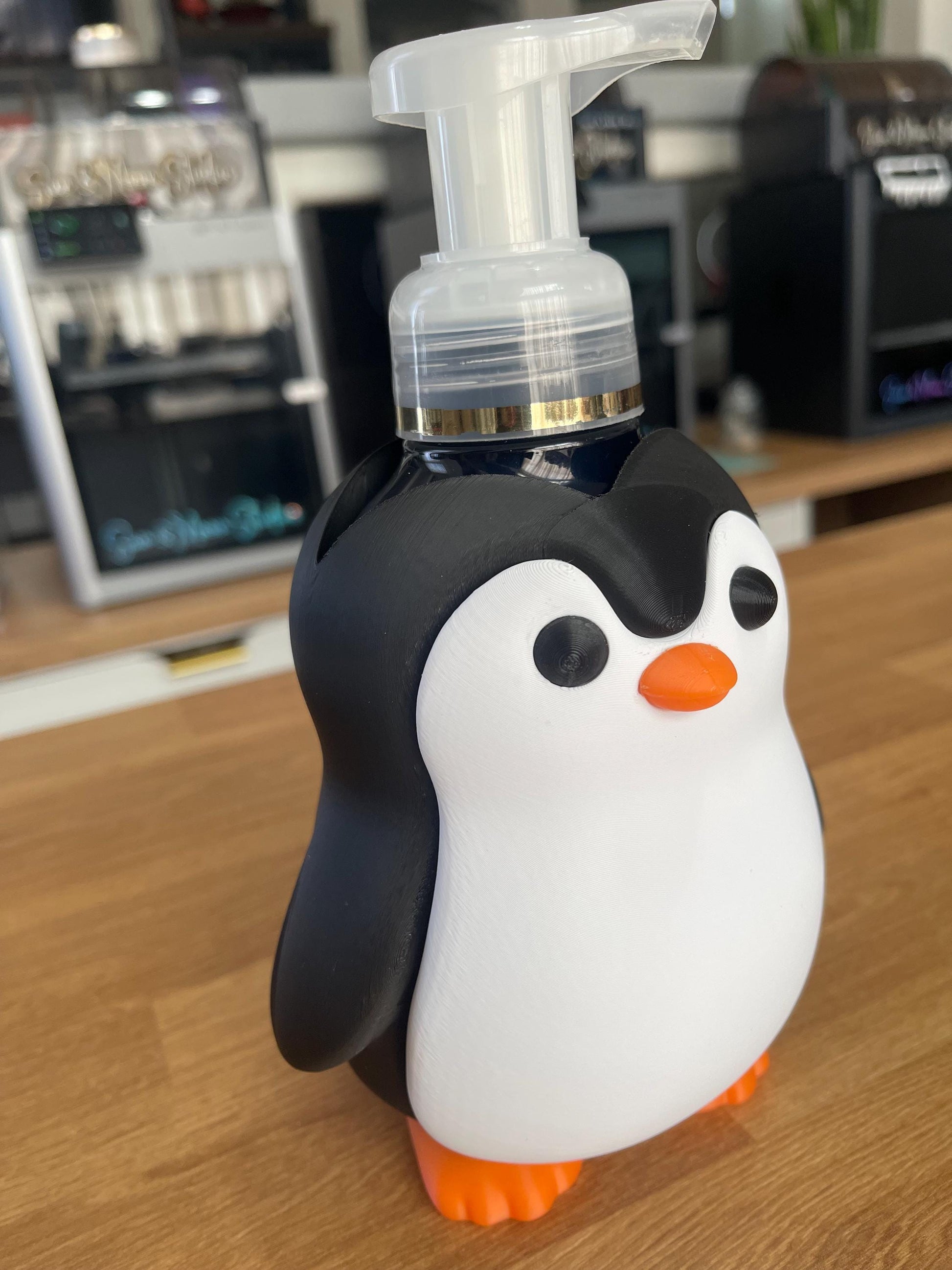 Penguin Soap Holder for Bath & Body Works | Cute Animal Bathroom Decor | Kids Bathroom Sink Organizer | Foaming Soap Dispenser Holder
