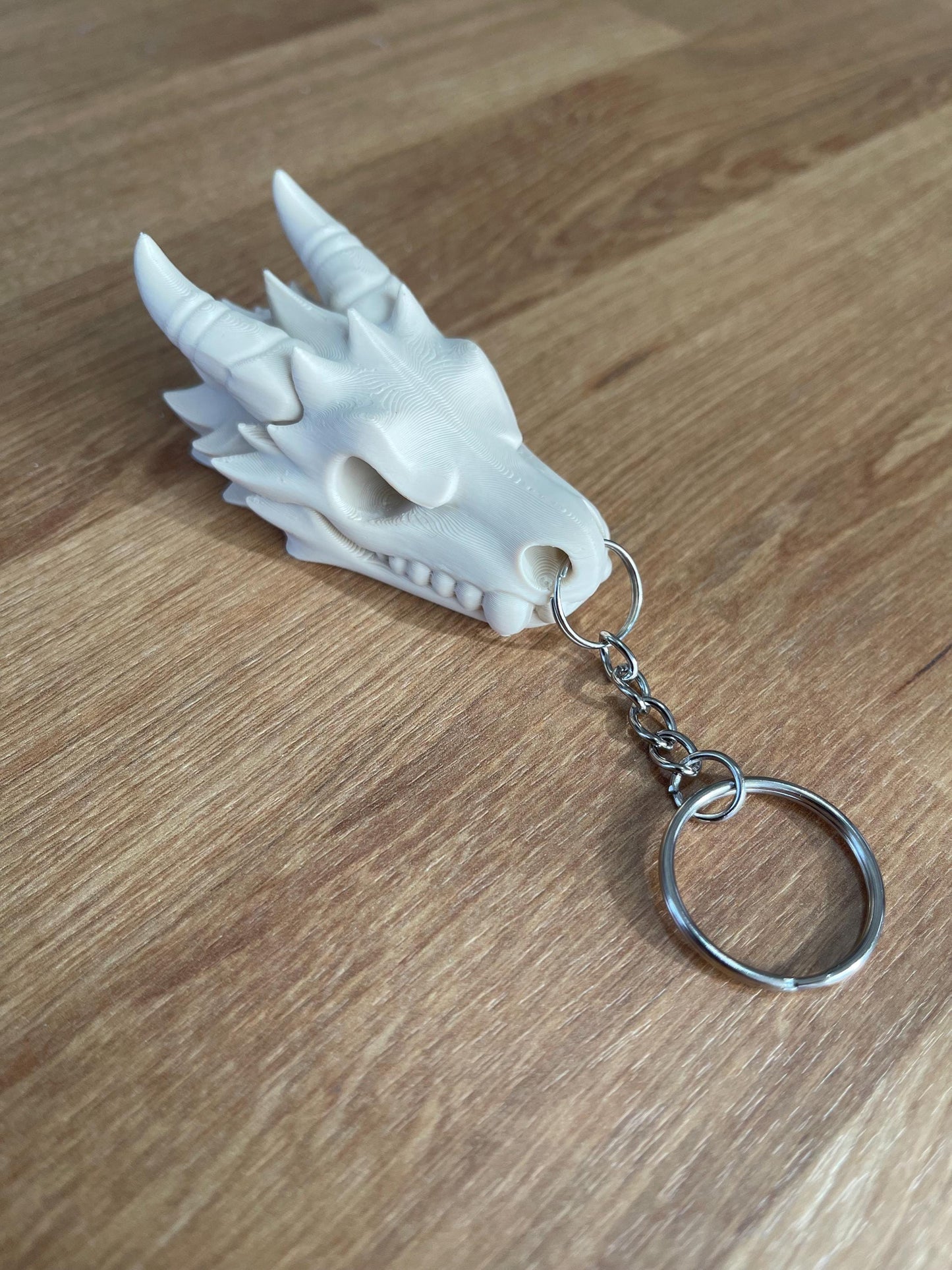 Dragon Skull Keychain, 3D Printed Dragon Head Keyring, Gothic Dragon Gift, Fantasy Keychain, DND Dragon Skull, Mythical Creature Key Holder