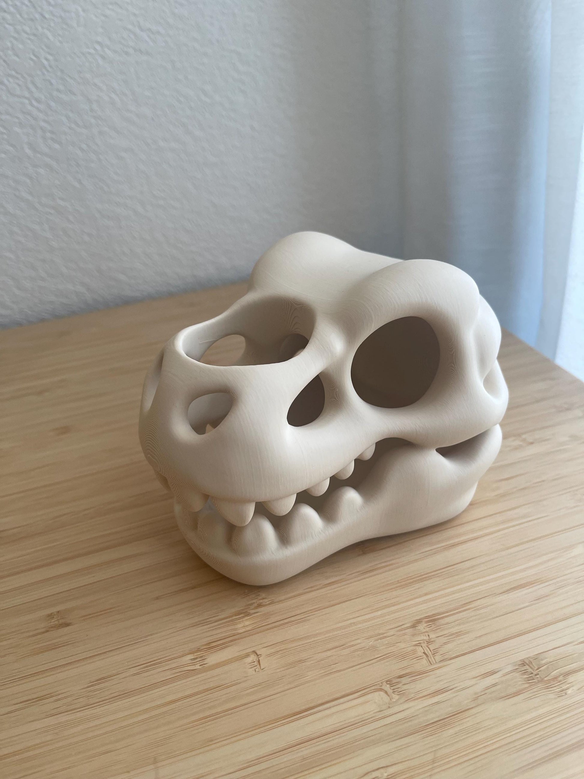 Dinosaur Skull Pen Holder | Dino Toothbrush Holder | Gothic Desk Organizer | Paintbrush Holder | 3D Printed Bathroom Decor