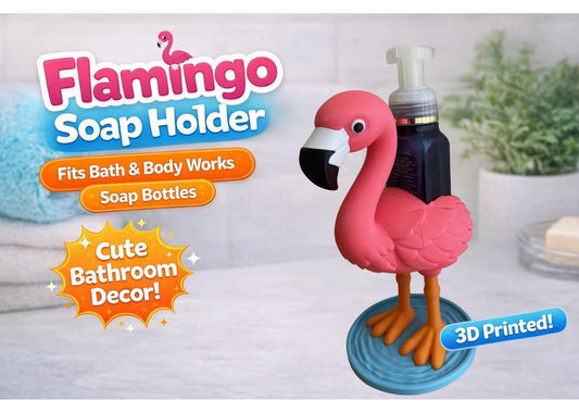 Flamingo Soap Holder for Bath & Body Works Bottles | 3D Printed Bathroom Decor