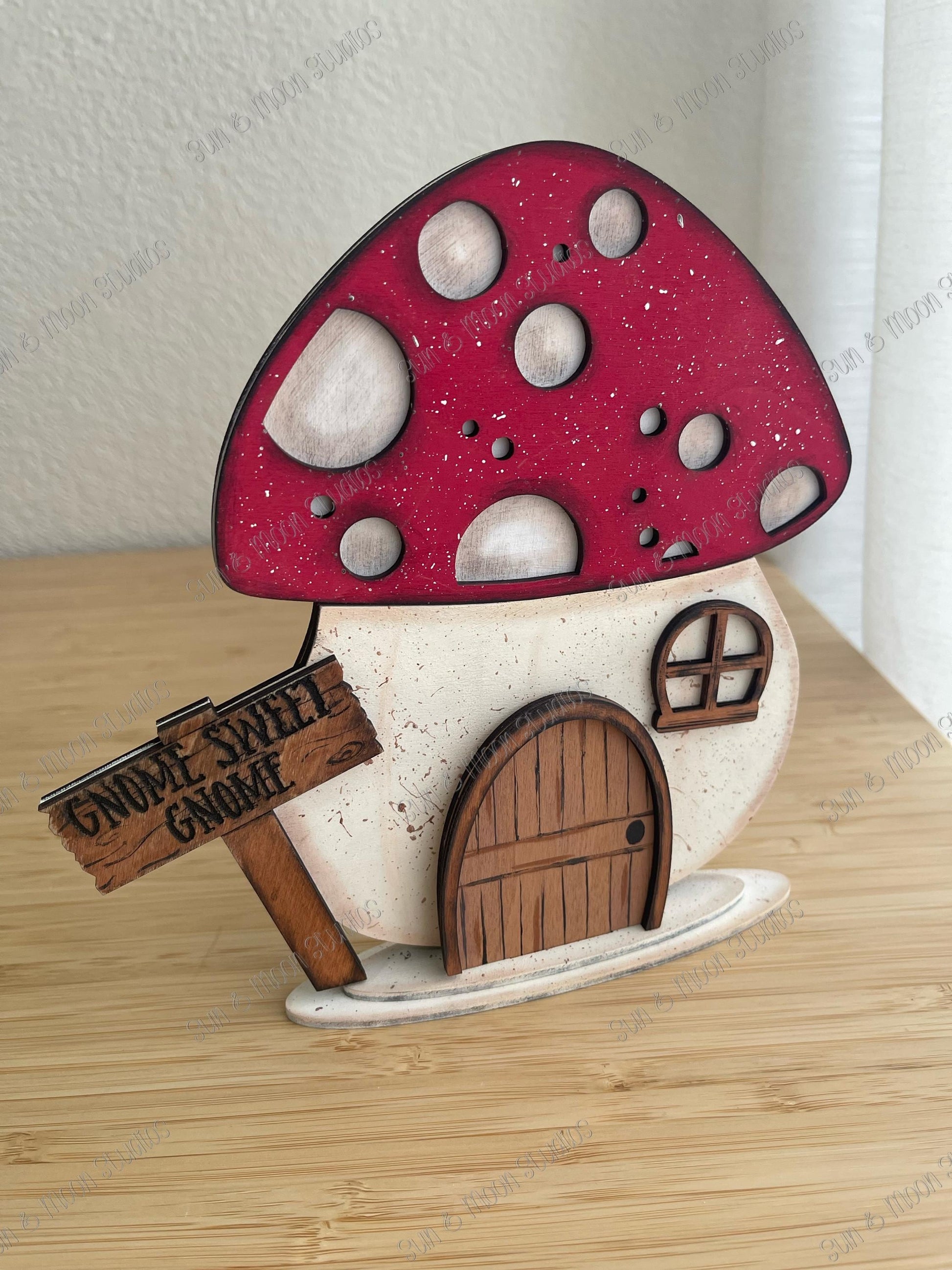 Gnome Mushroom Interchangeable Decor Set | Seasonal Farmhouse Shelf Display