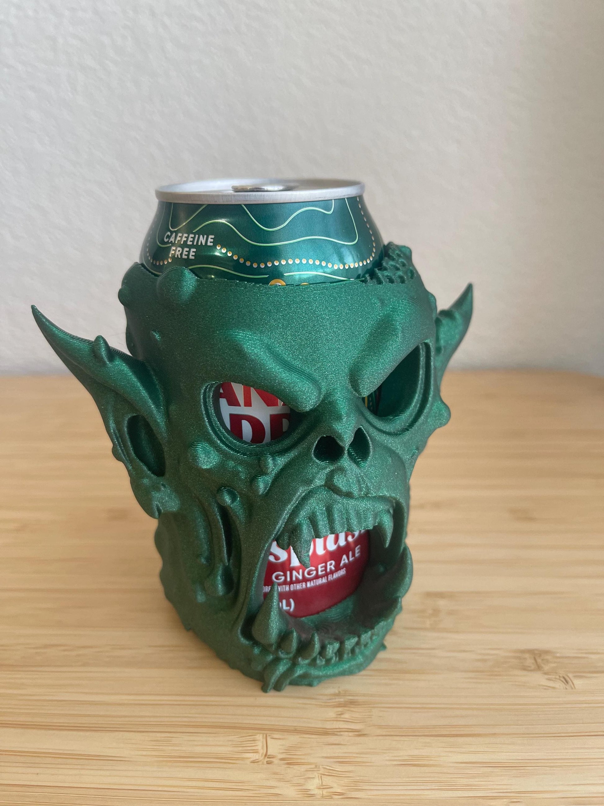 Gothic Skull Can Holder, Horror Drink Sleeve, 12oz Soda Can Holder, Spooky Desk Decor