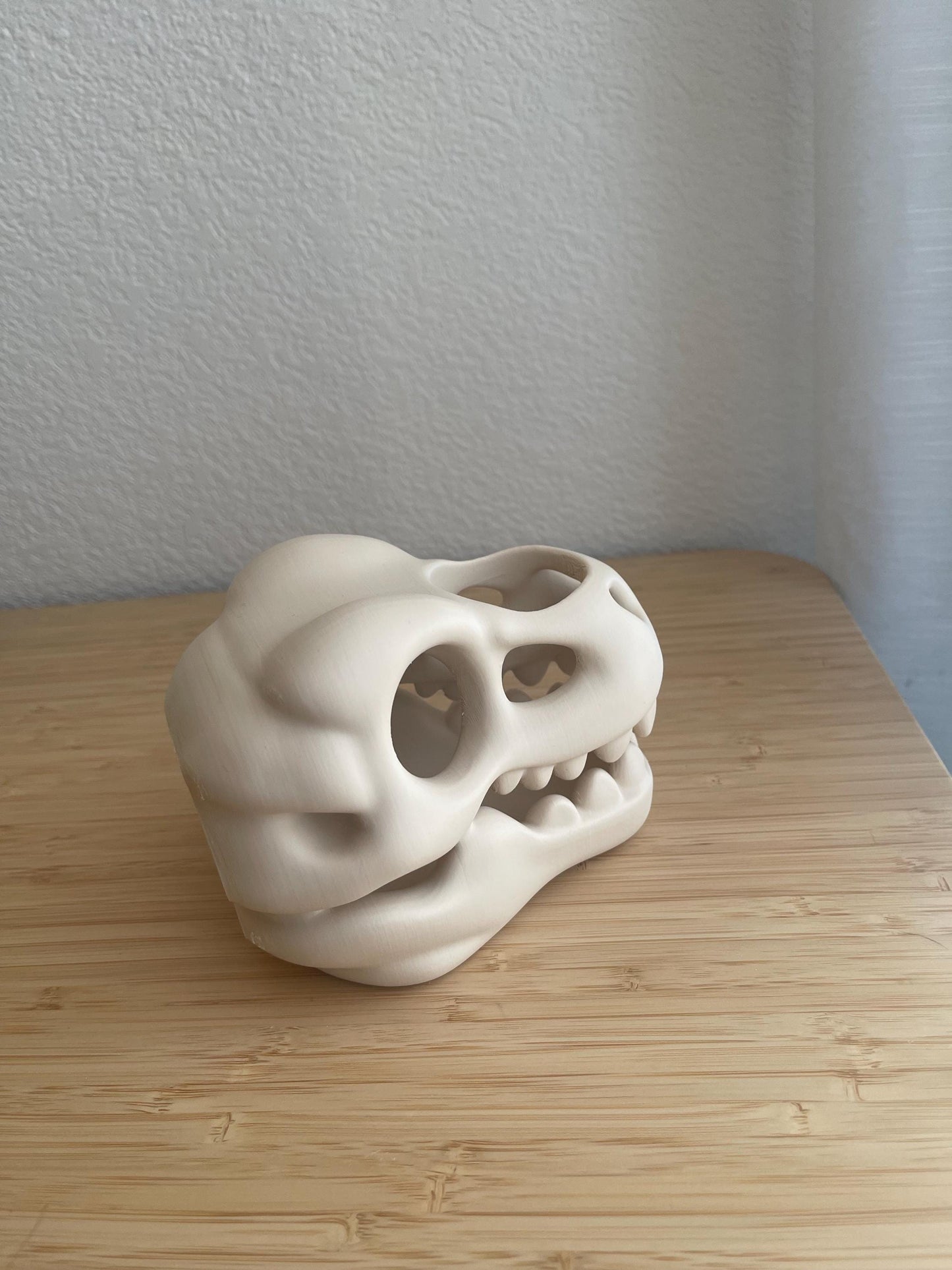 Dinosaur Skull Pen Holder | Dino Toothbrush Holder | Gothic Desk Organizer | Paintbrush Holder | 3D Printed Bathroom Decor