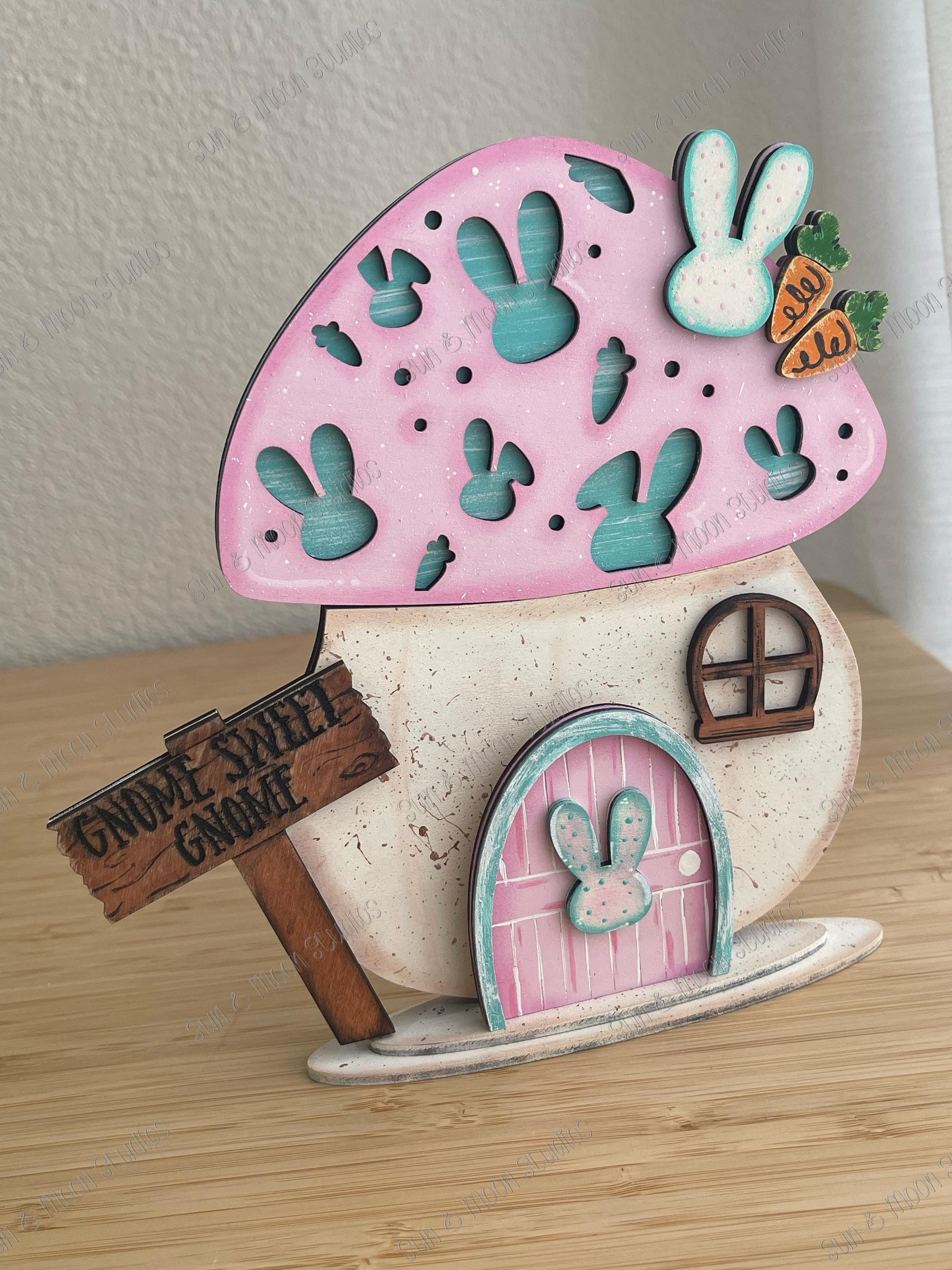 Gnome Mushroom Interchangeable Decor Set | Seasonal Farmhouse Shelf Display