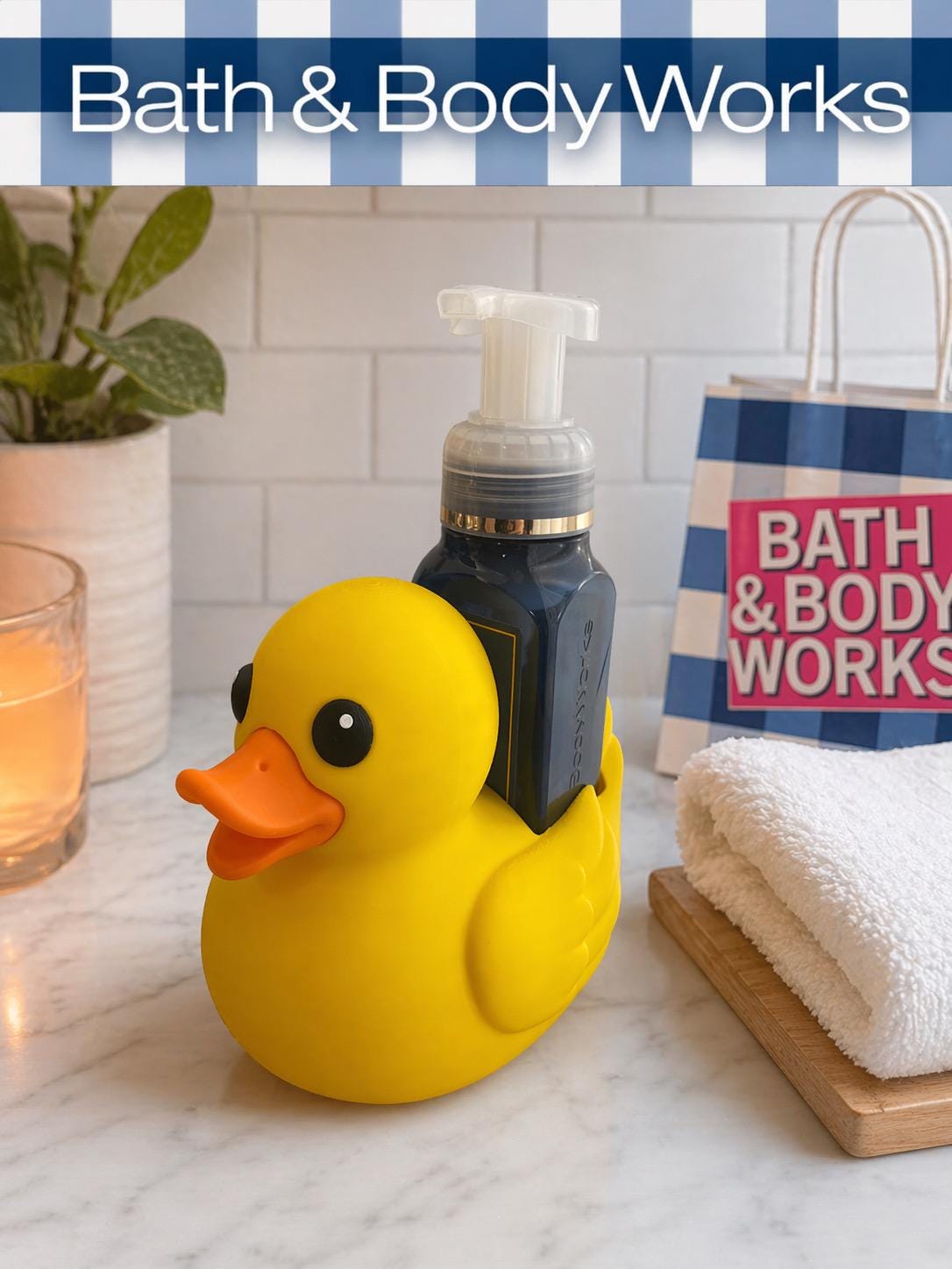 Rubber Duck Soap Holder for Bath & Body Works Foaming Soap | Playful Counter Decor