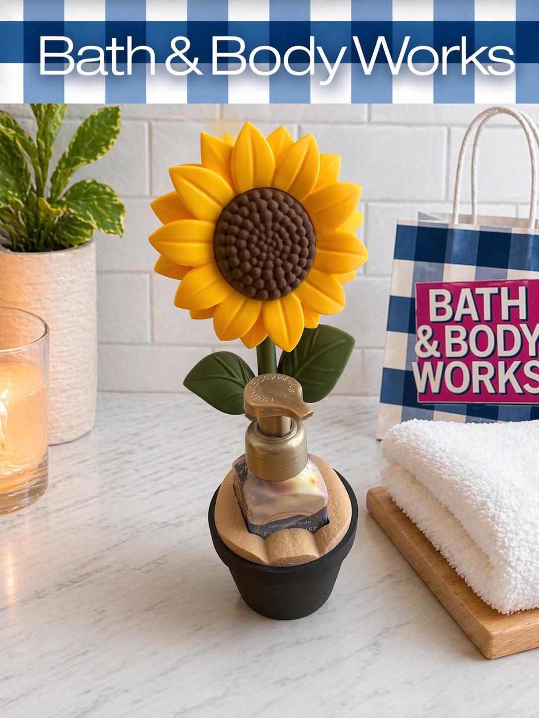 Sunflower Soap Holder for Bath & Body Works Foaming Soap | Farmhouse Bathroom Decor