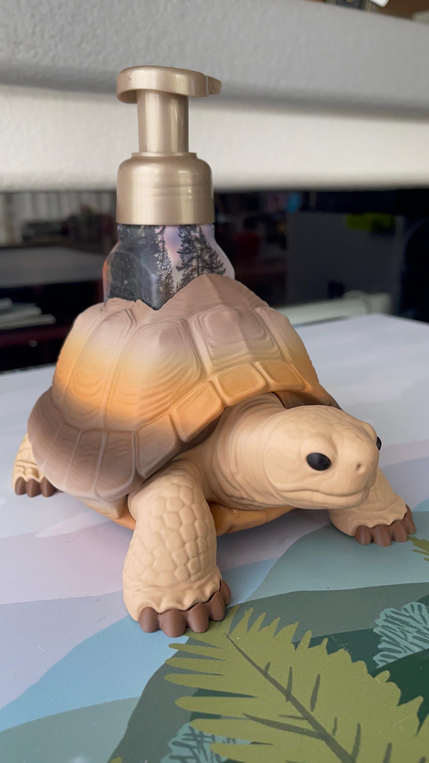 Tortoise Soap Holder | Turtle Bathroom Decor for Foaming Soap Stand | Holds Bath & Body Works Foaming Soap