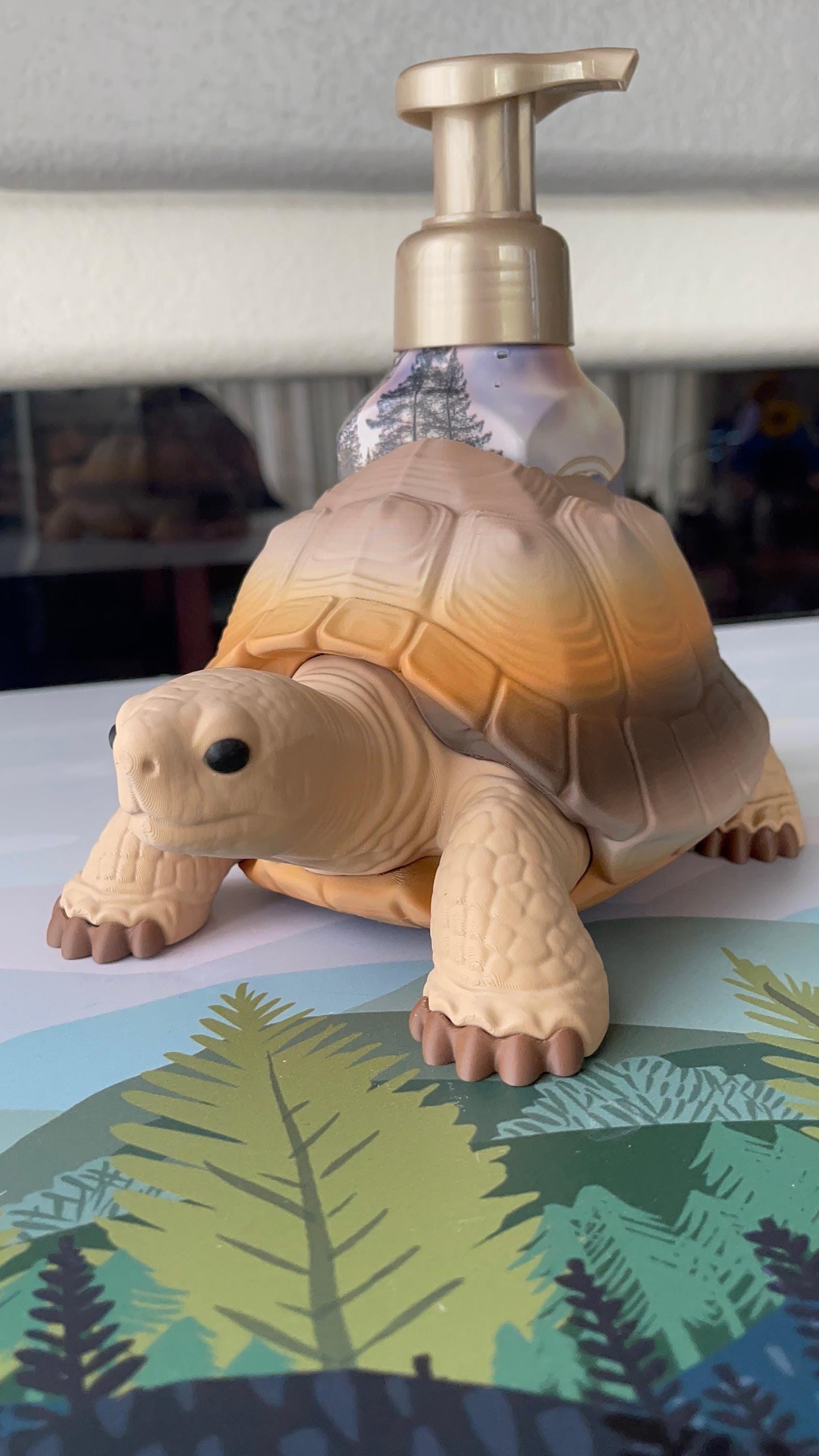 Tortoise Soap Holder | Turtle Bathroom Decor for Foaming Soap Stand | Holds Bath & Body Works Foaming Soap