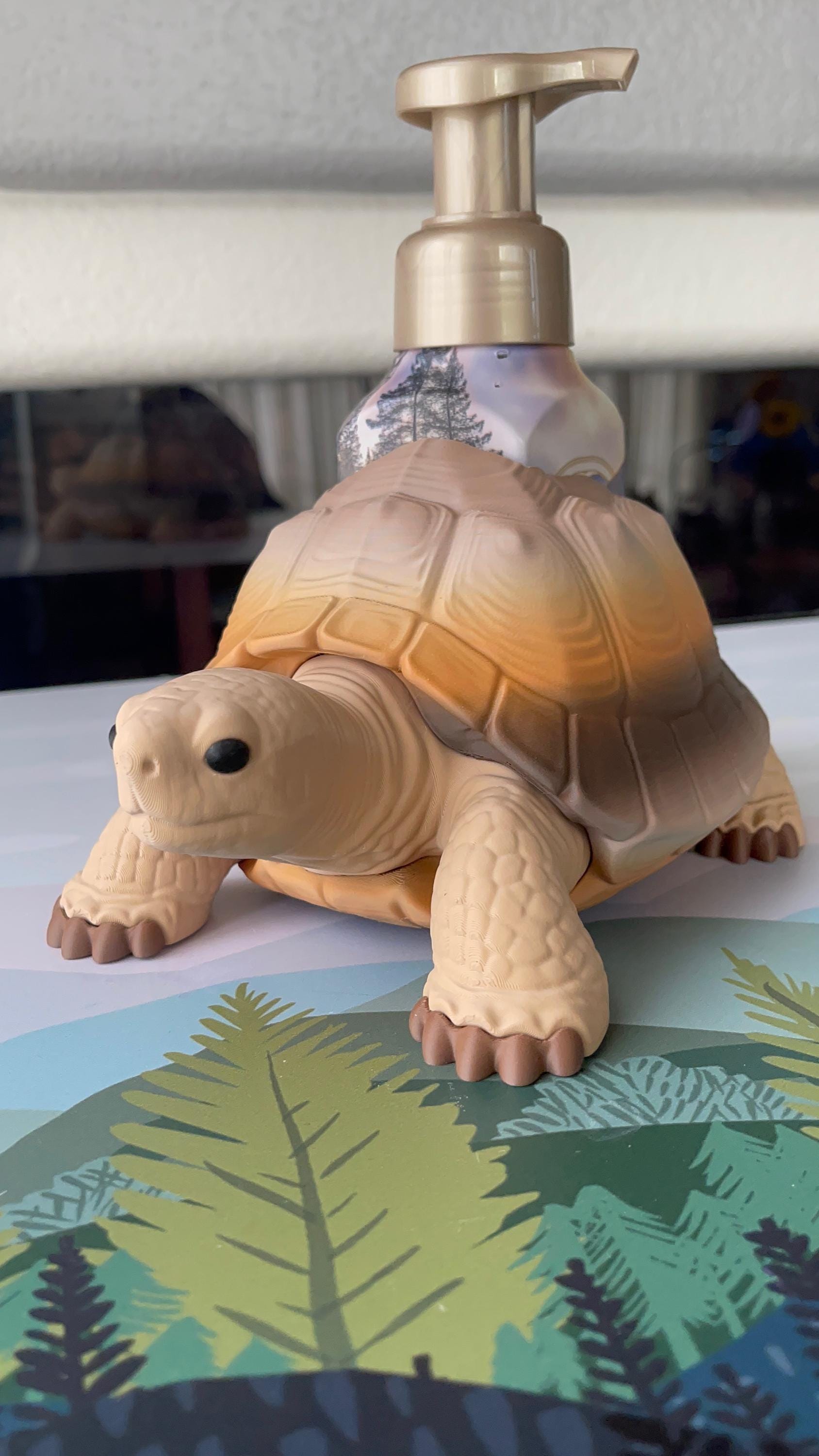 Tortoise Soap Holder | Turtle Bathroom Decor for Foaming Soap Stand | Holds Bath & Body Works Foaming Soap