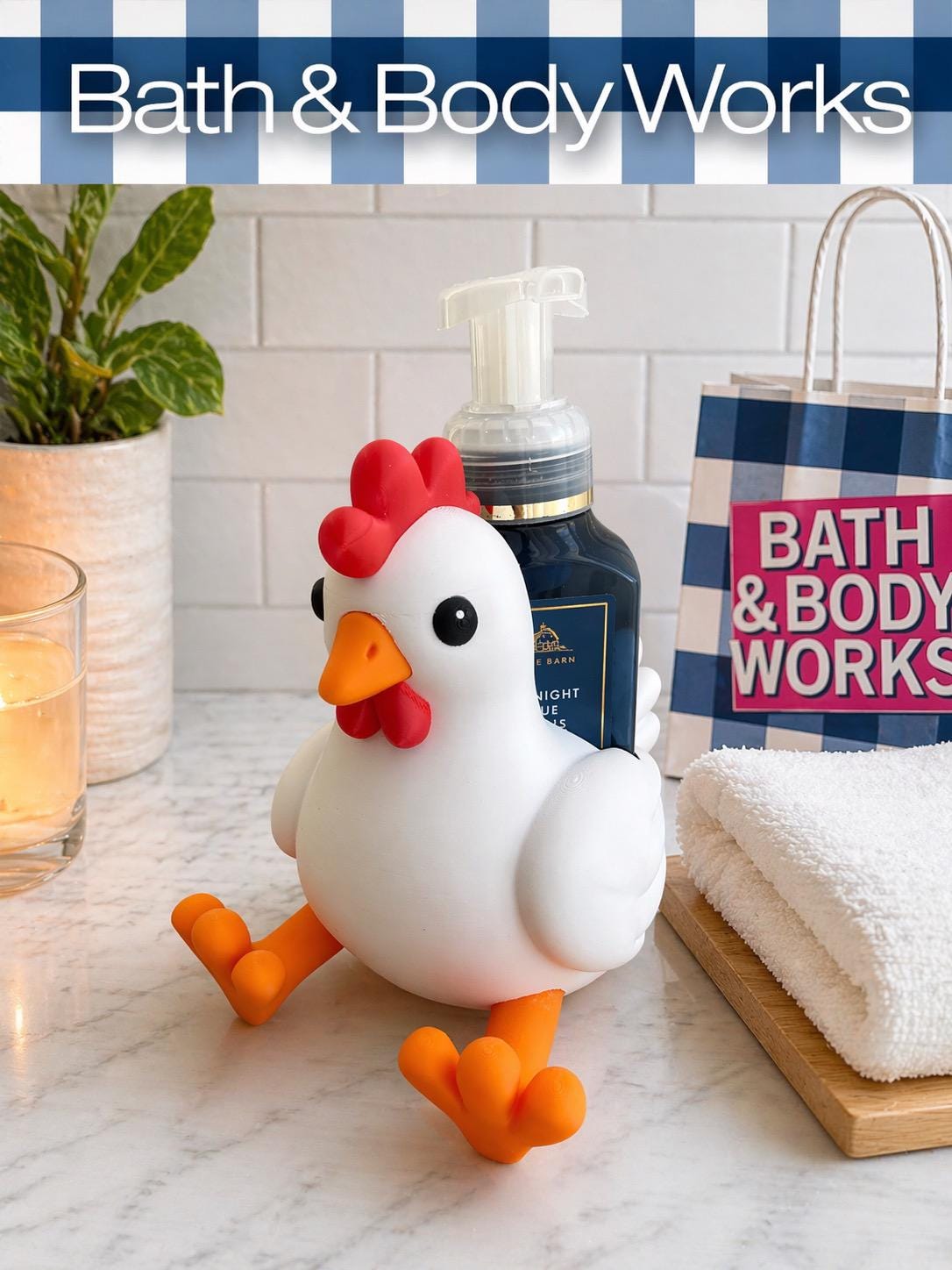 Chicken/Rooster Soap Holder | Farmhouse Bathroom Decor, Rooster Sink Organizer