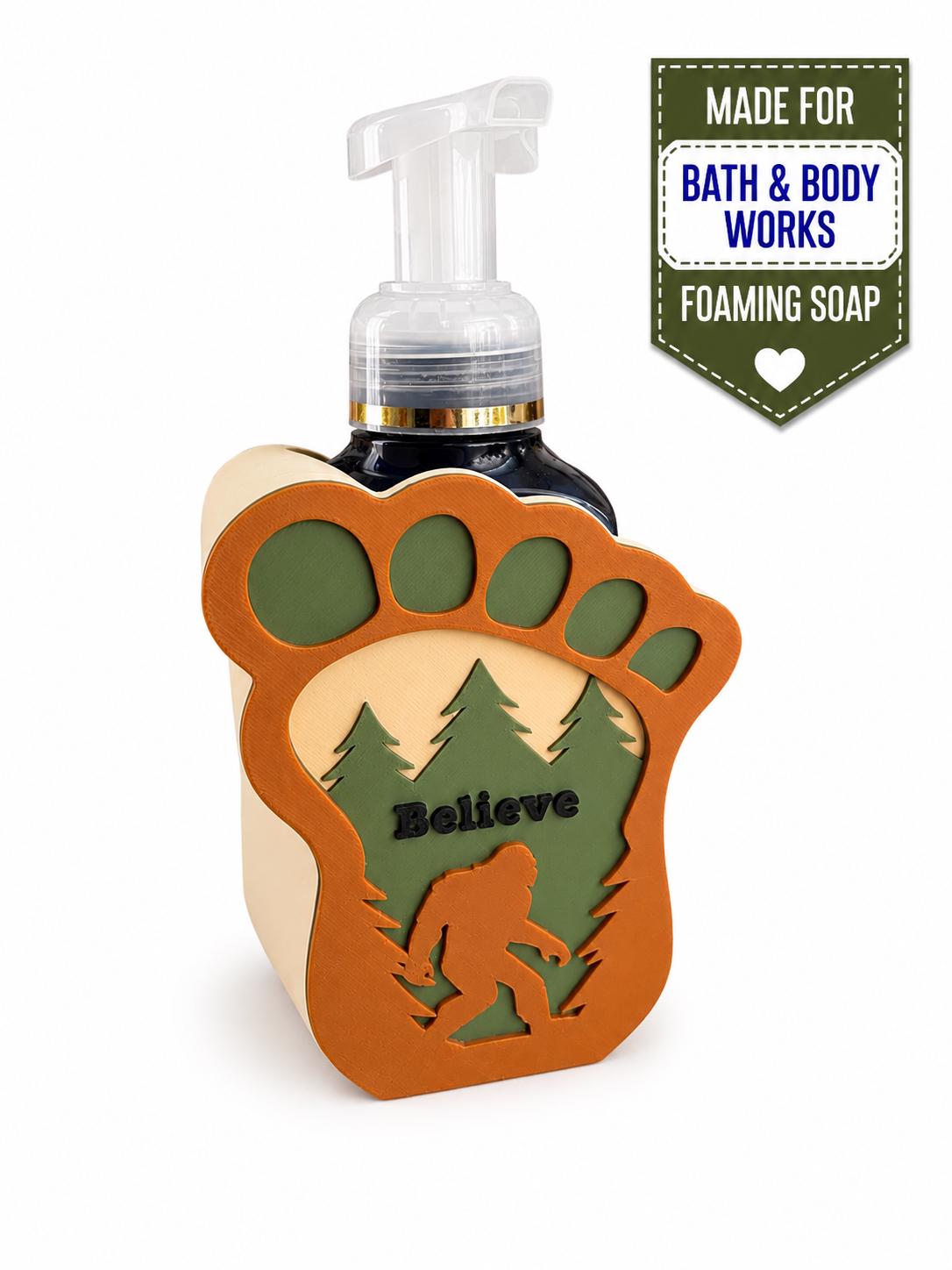 Bigfoot / Sasquatch Soap Holder for Bath & Body Works Foaming Soap | Believe Footprint Decor