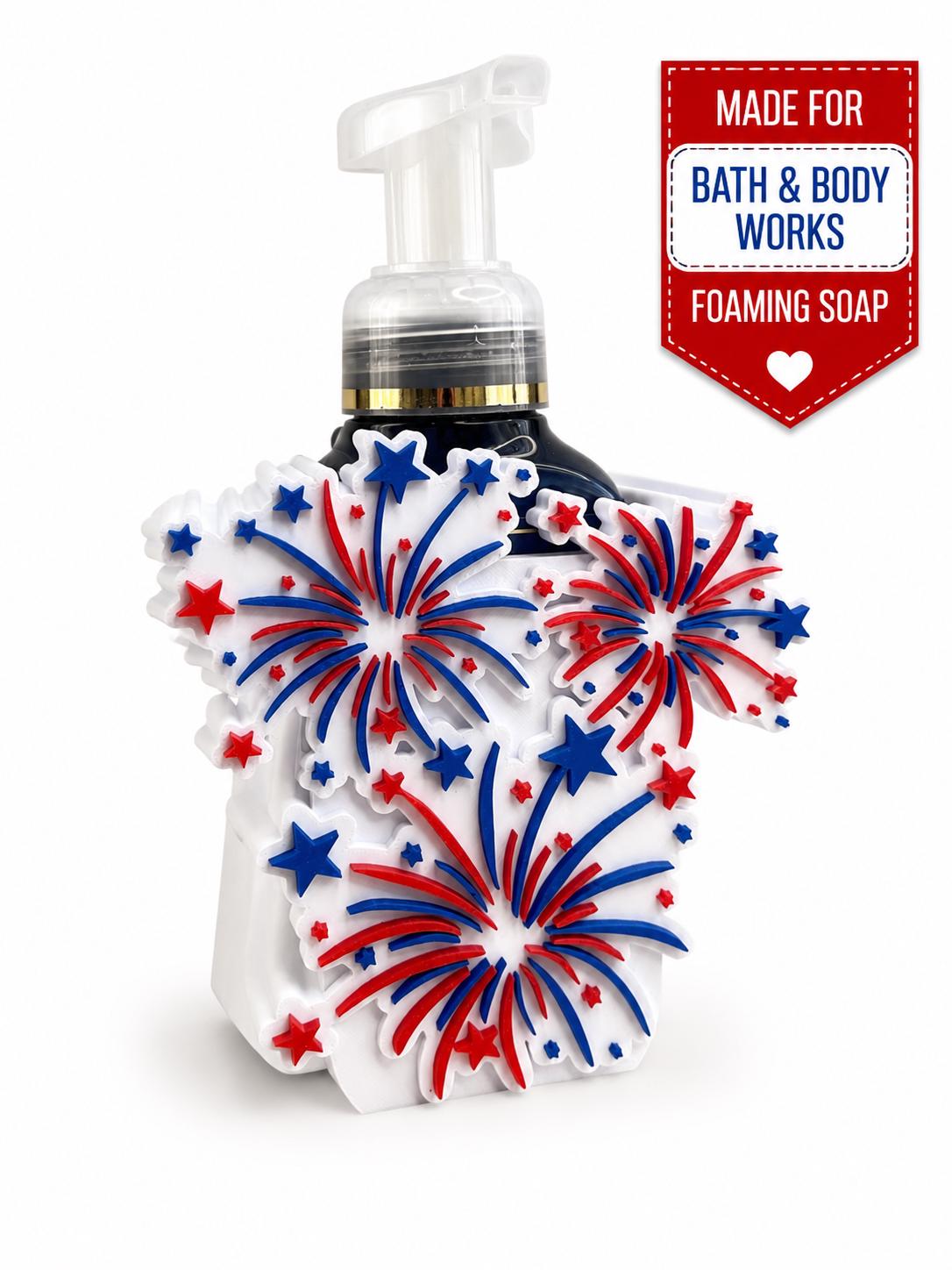 Red White & Blue Fireworks Soap Holder - Fourth of July - Independence Day Soap Holder