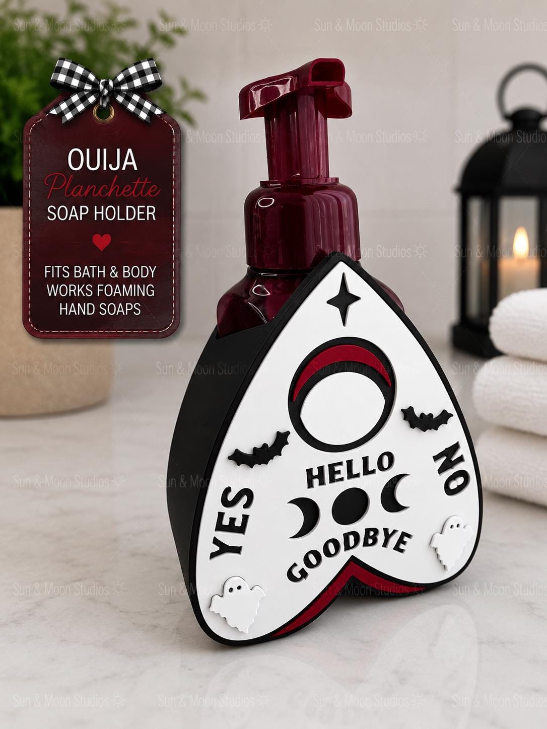 Ouija Planchette Soap Holder for Bath & Body Works Foaming Soap | Gothic Bathroom Decor | Witchy Halloween Soap Dispenser Holder