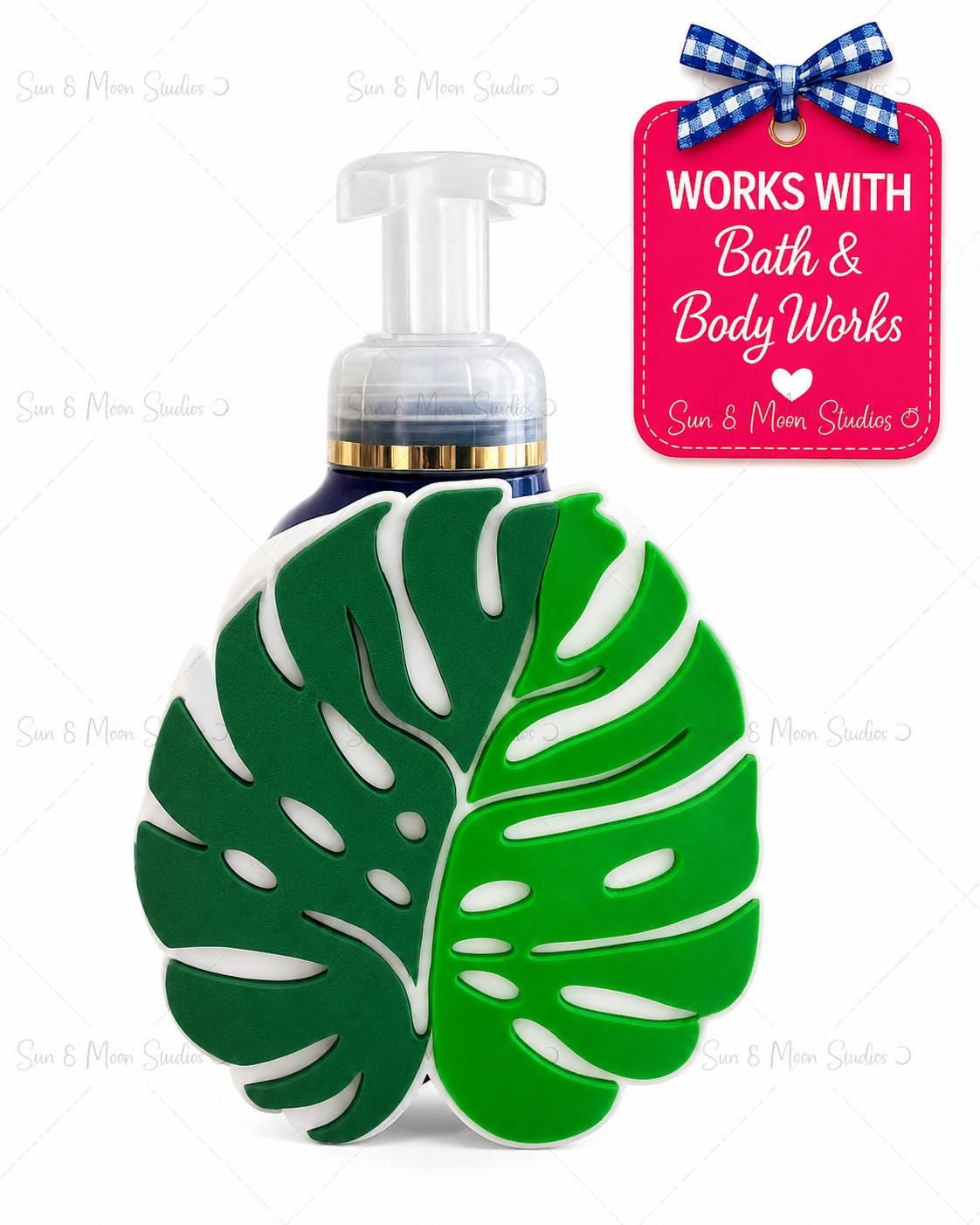 Monstera Leaf Soap Holder | Tropical Bathroom Decor, Fits Bath & Body Works Foaming Soap