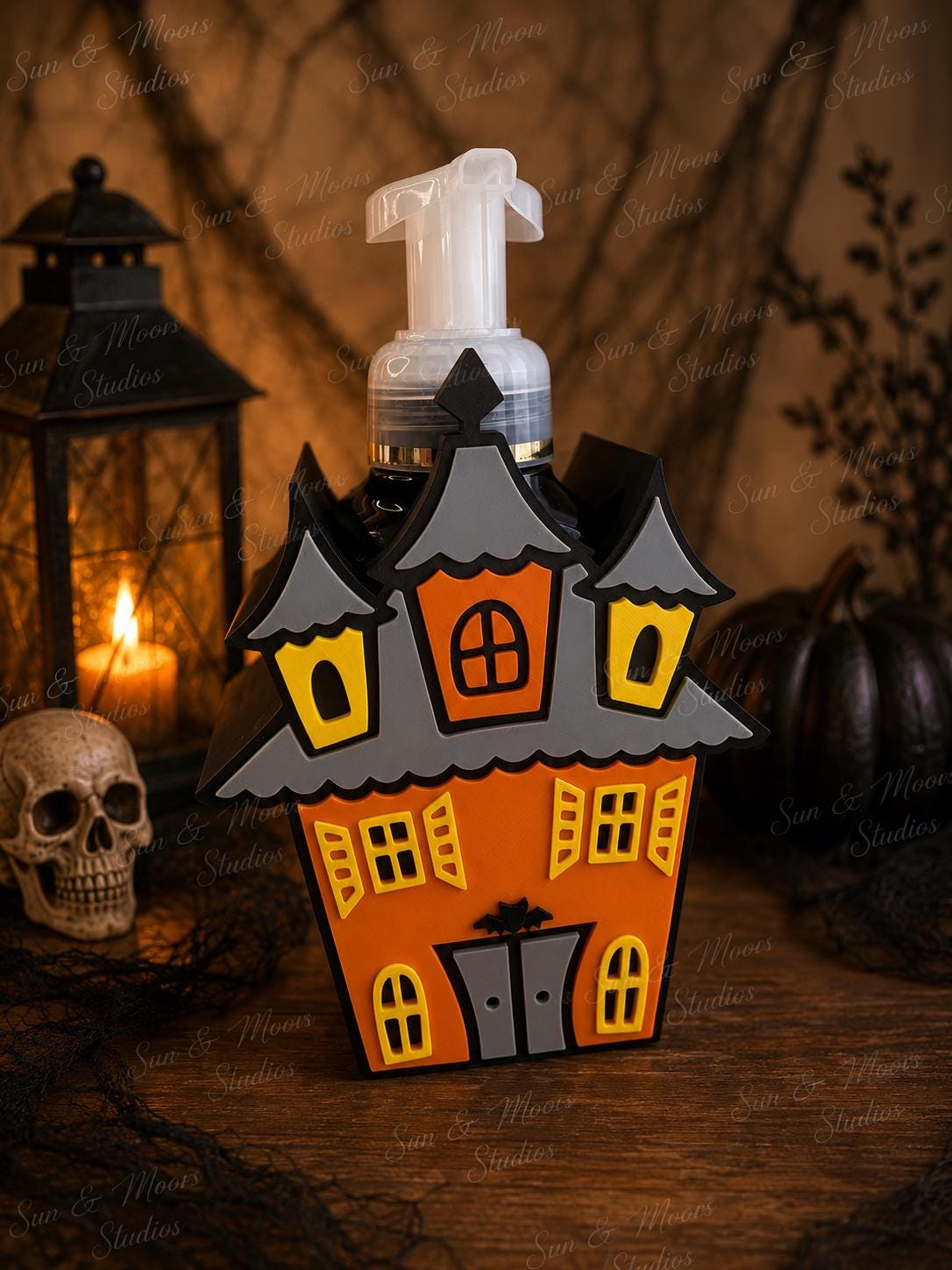Haunted House Soap Holder for Bath & Body Works Foaming Soap | Halloween Bathroom Decor