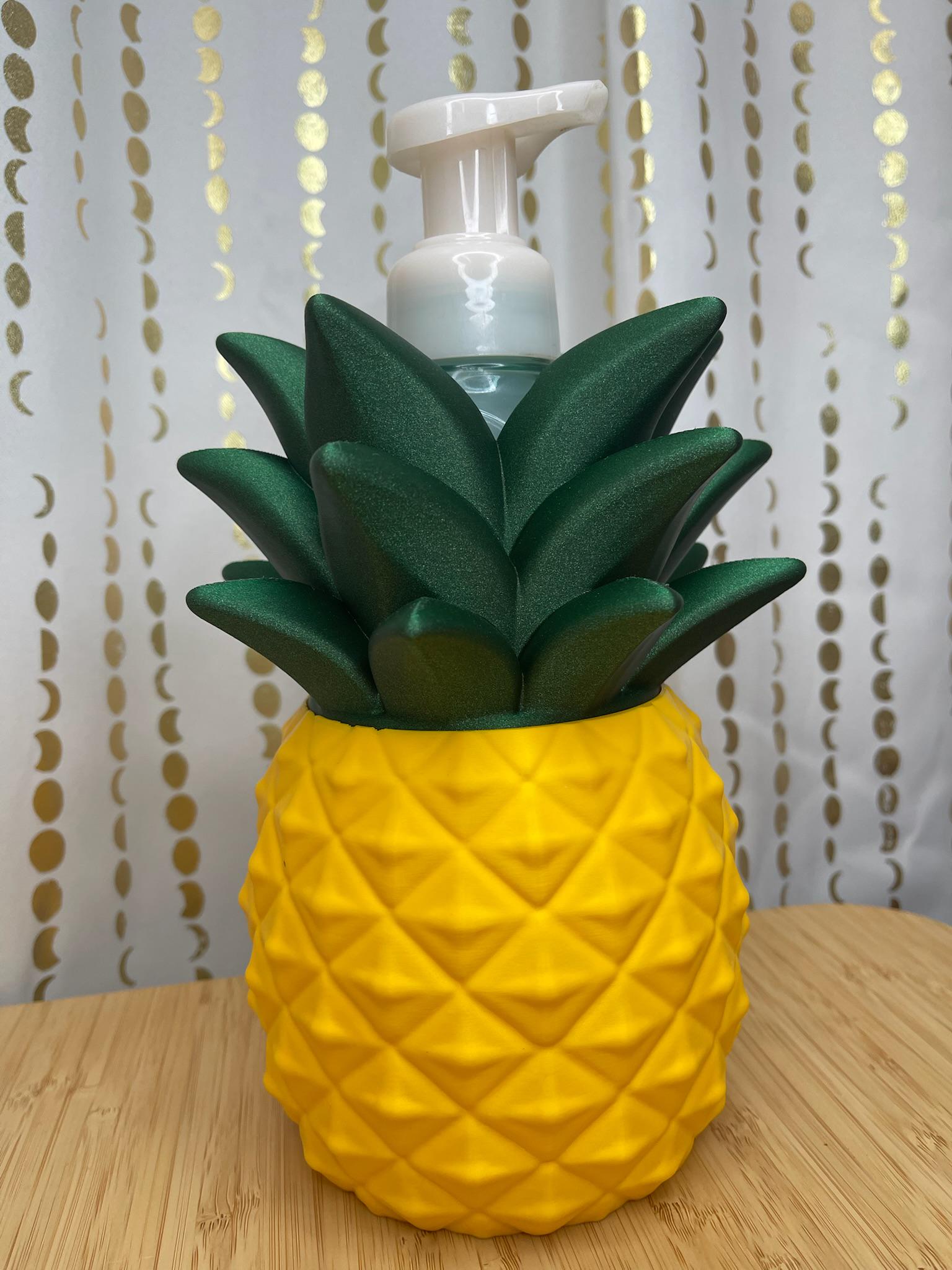 Pineapple Foaming Soap Holder | Bath & Body Works Soap Dispenser Cover | Tropical Bathroom Decor | Summer Kitchen Decor