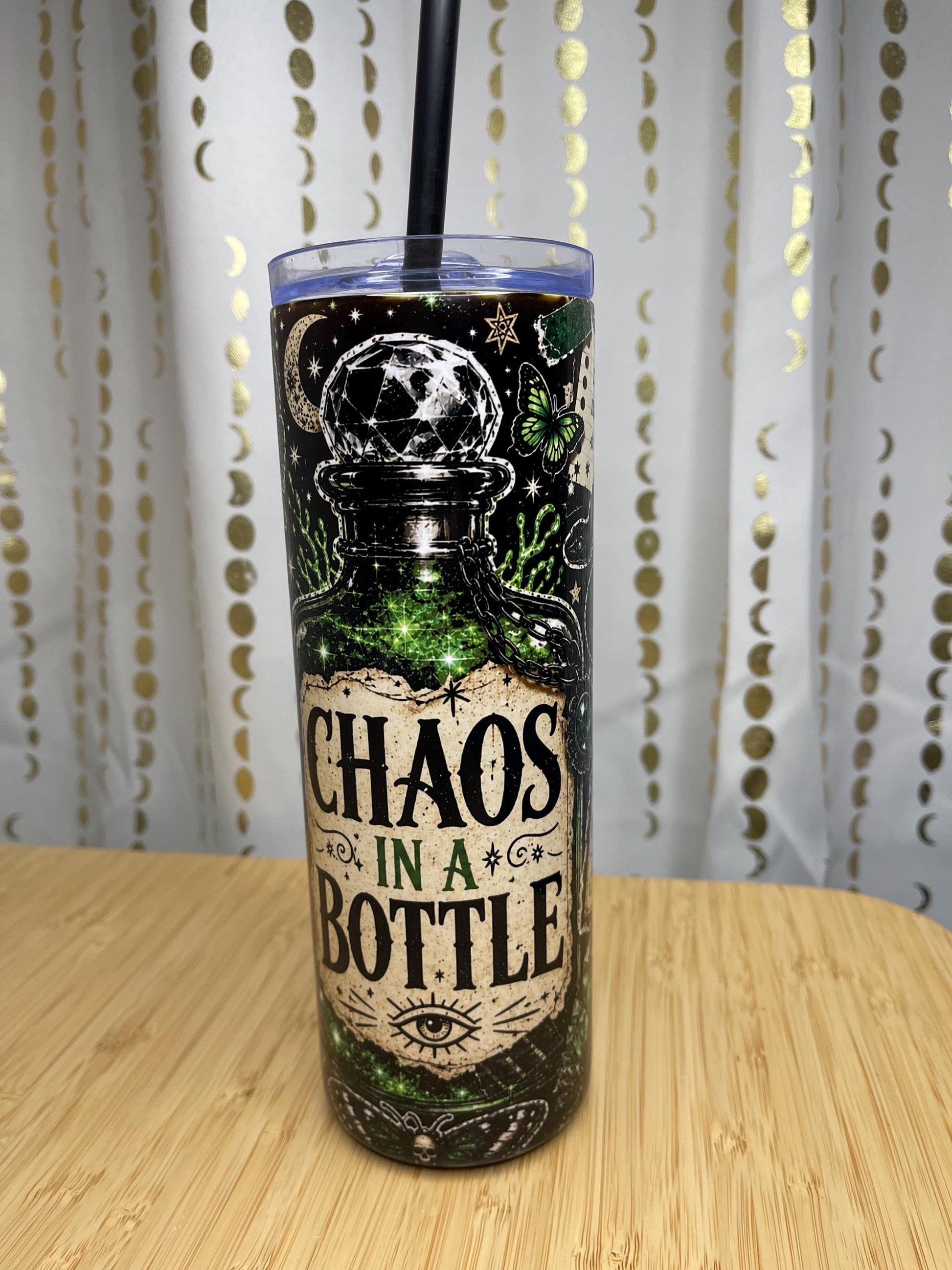 Horror Movie Skinny Tumbler – Gothic Halloween Drinkware, Stainless Steel Cup