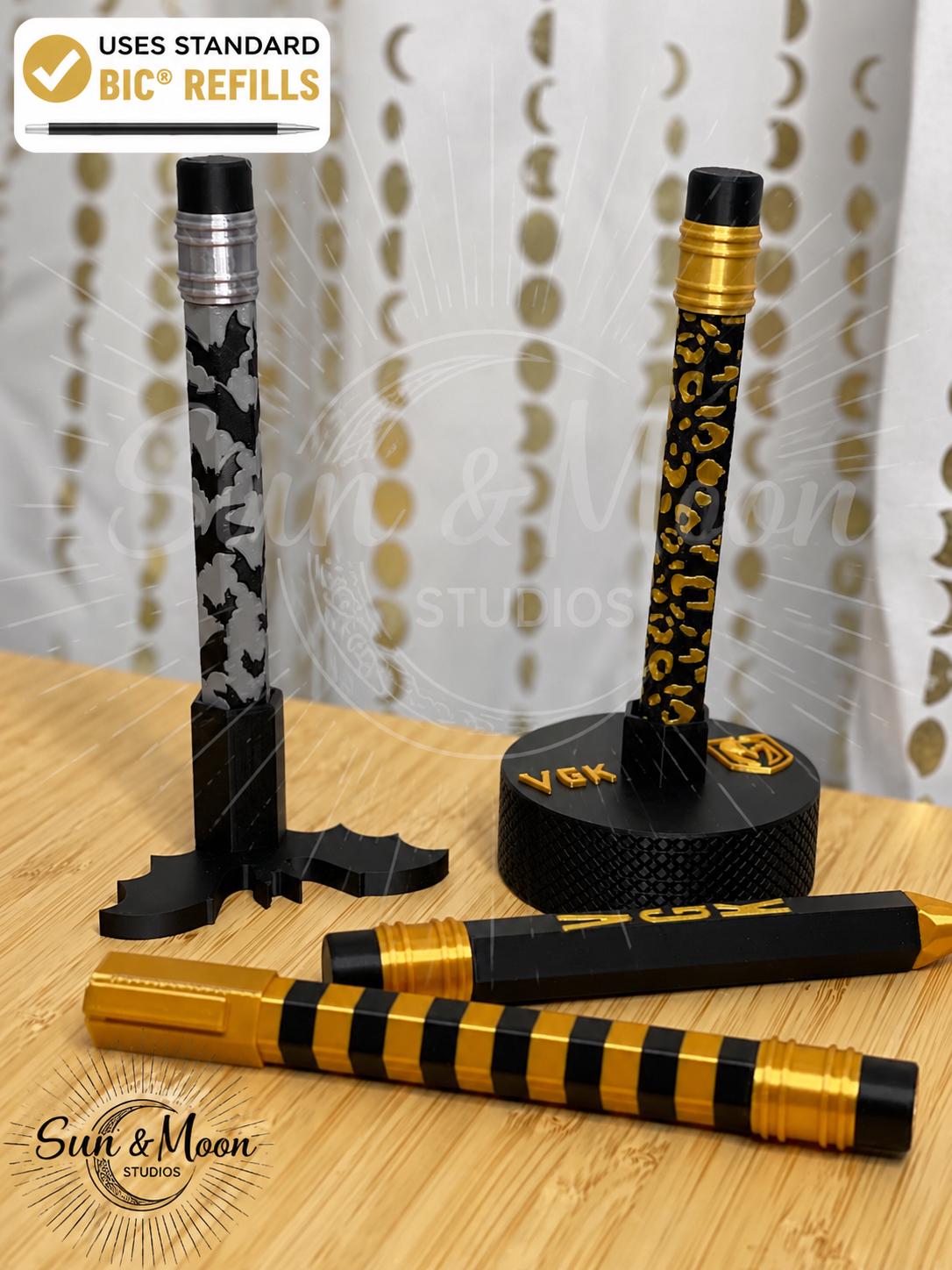 VGK Jumbo Pencil Pen | Refillable BIC Ink Pen | Oversized Pen | Hockey Fan Gift | Desk Accessory | Pen Holder Available