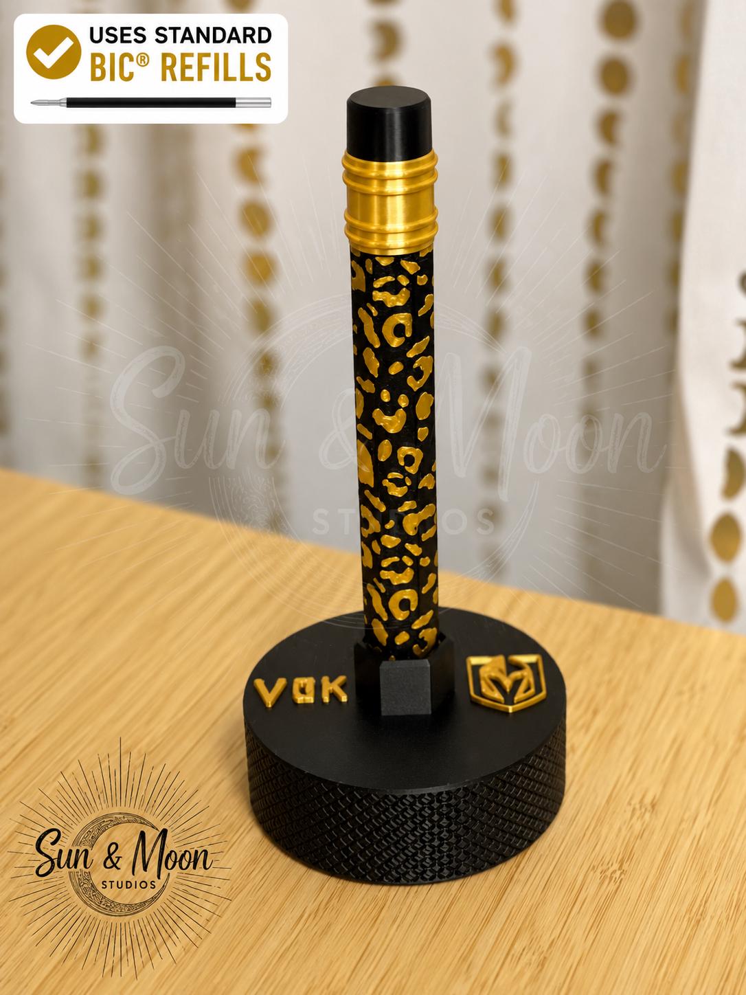 VGK Jumbo Pencil Pen | Refillable BIC Ink Pen | Oversized Pen | Hockey Fan Gift | Desk Accessory | Pen Holder Available