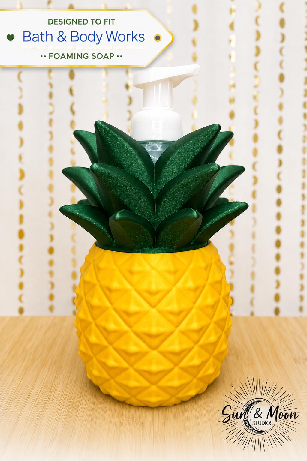 Pineapple Foaming Soap Holder | Bath & Body Works Soap Dispenser Cover | Tropical Bathroom Decor | Summer Kitchen Decor
