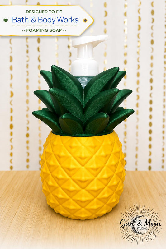 Pineapple Foaming Soap Holder | Bath & Body Works Soap Dispenser Cover | Tropical Bathroom Decor | Summer Kitchen Decor