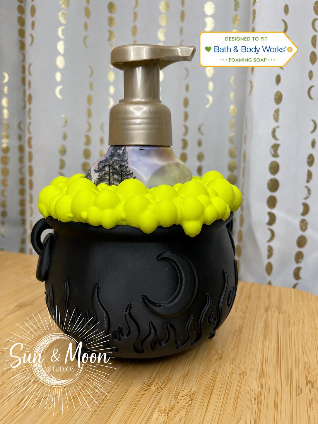Witch's Cauldron Foaming Soap Holder, Bath & Body Works Soap Cover, Halloween Bathroom Decor, Spooky Kitchen Decor