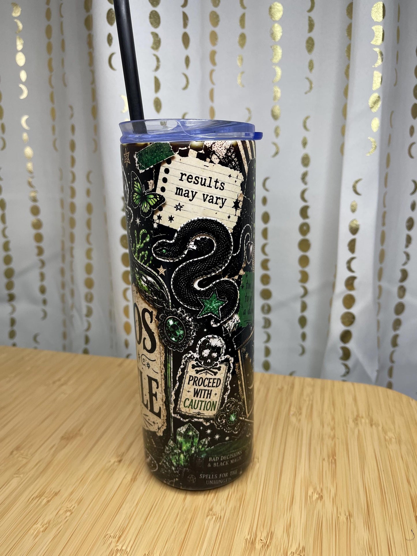 Horror Movie Skinny Tumbler – Gothic Halloween Drinkware, Stainless Steel Cup