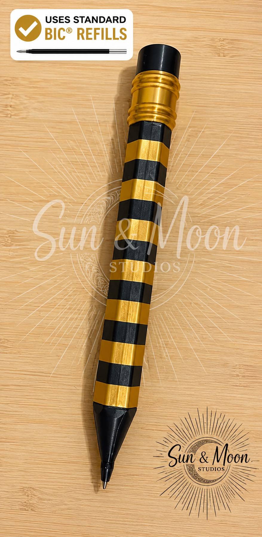 VGK Jumbo Pencil Pen | Refillable BIC Ink Pen | Oversized Pen | Hockey Fan Gift | Desk Accessory | Pen Holder Available